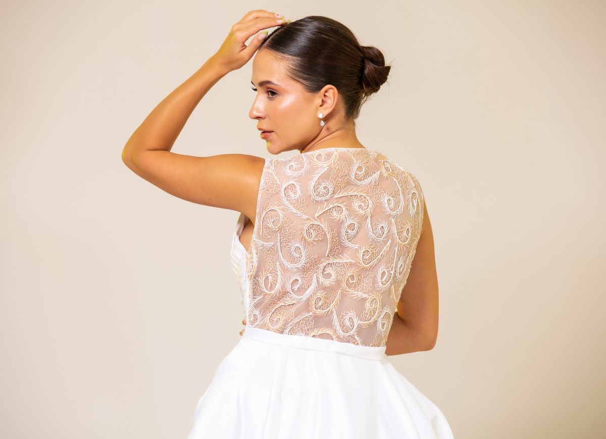 ASYMMETRICAL SATIN BALL GOWN