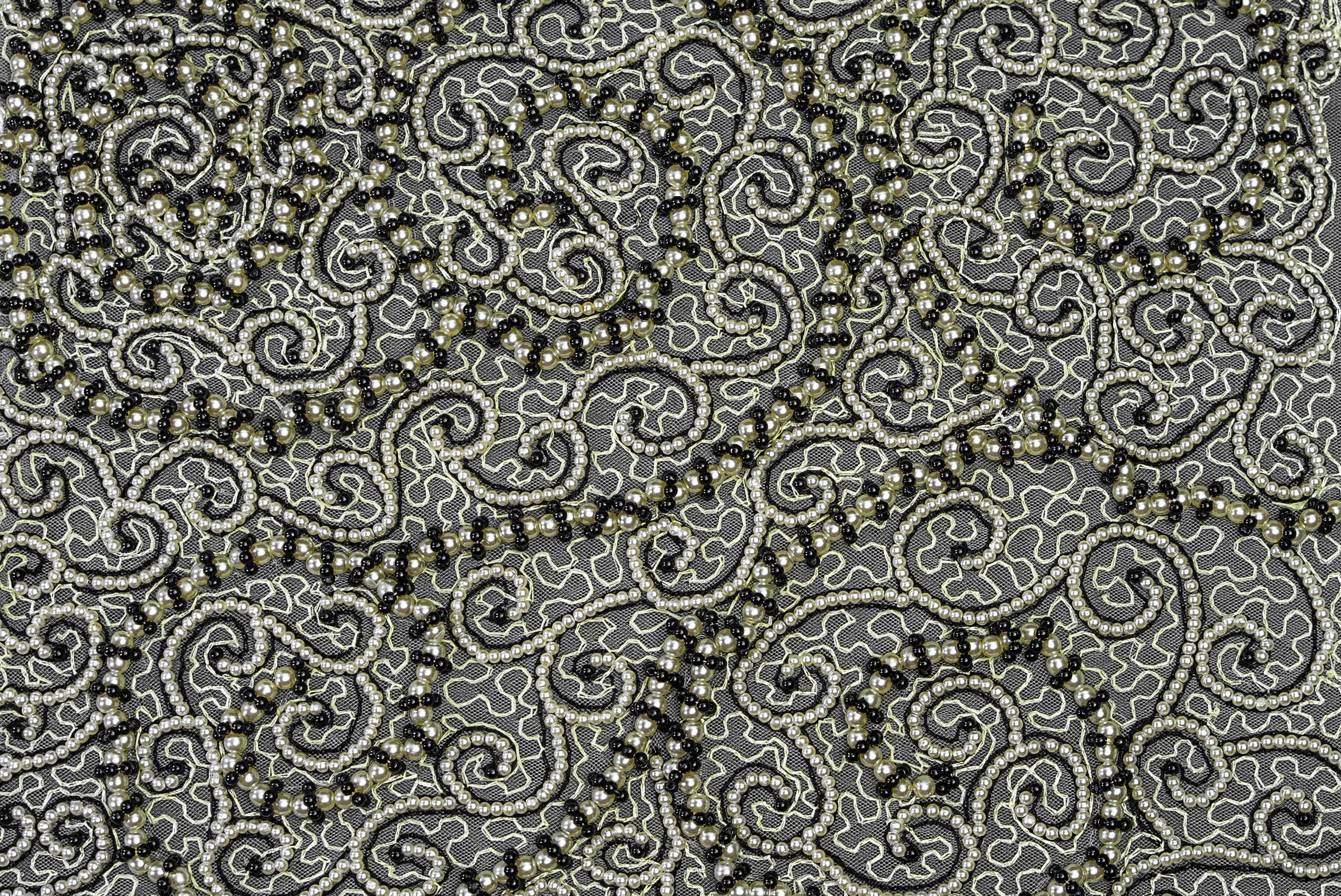 BAROQUE SWIRL BEADED LACE