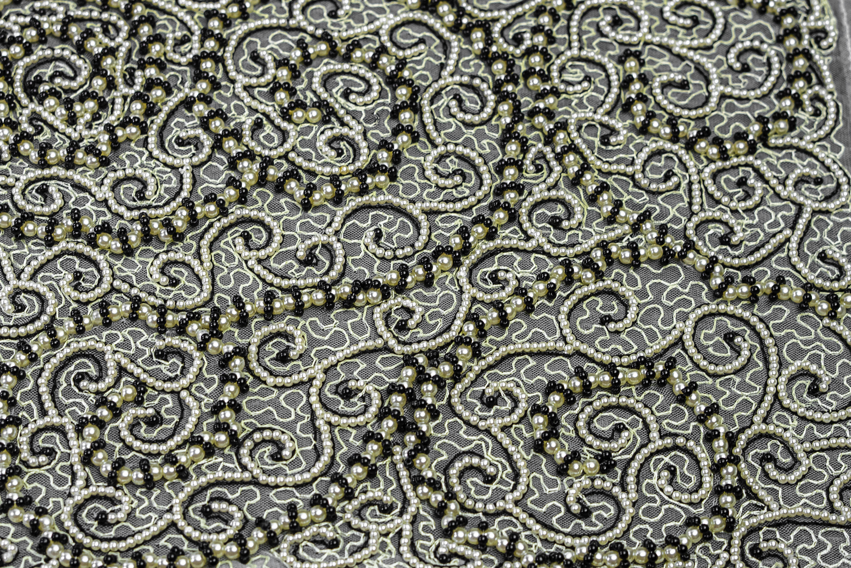 BAROQUE SWIRL BEADED LACE