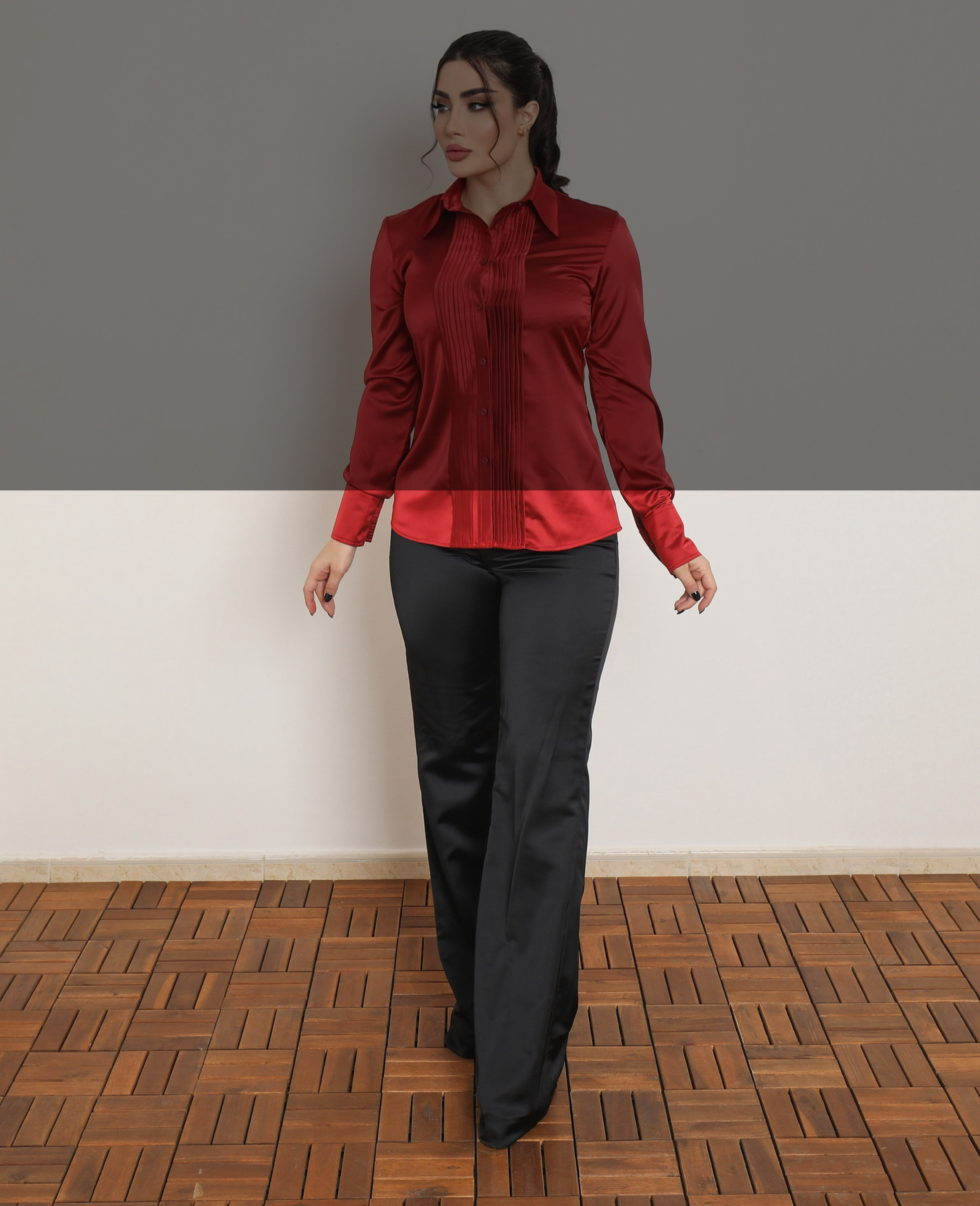 CLASSIC BLACK SATIN TROUSERS