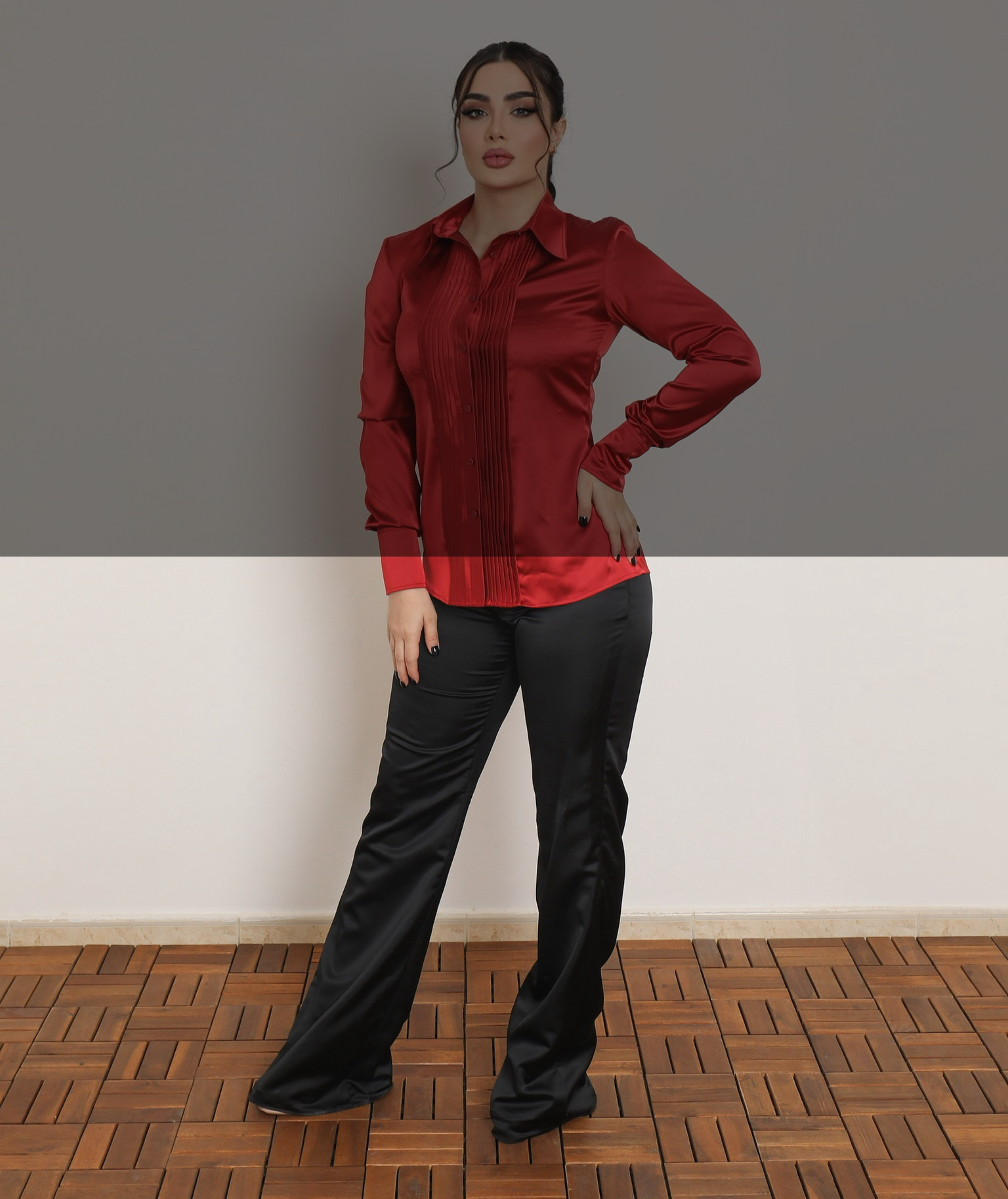 CLASSIC BLACK SATIN TROUSERS