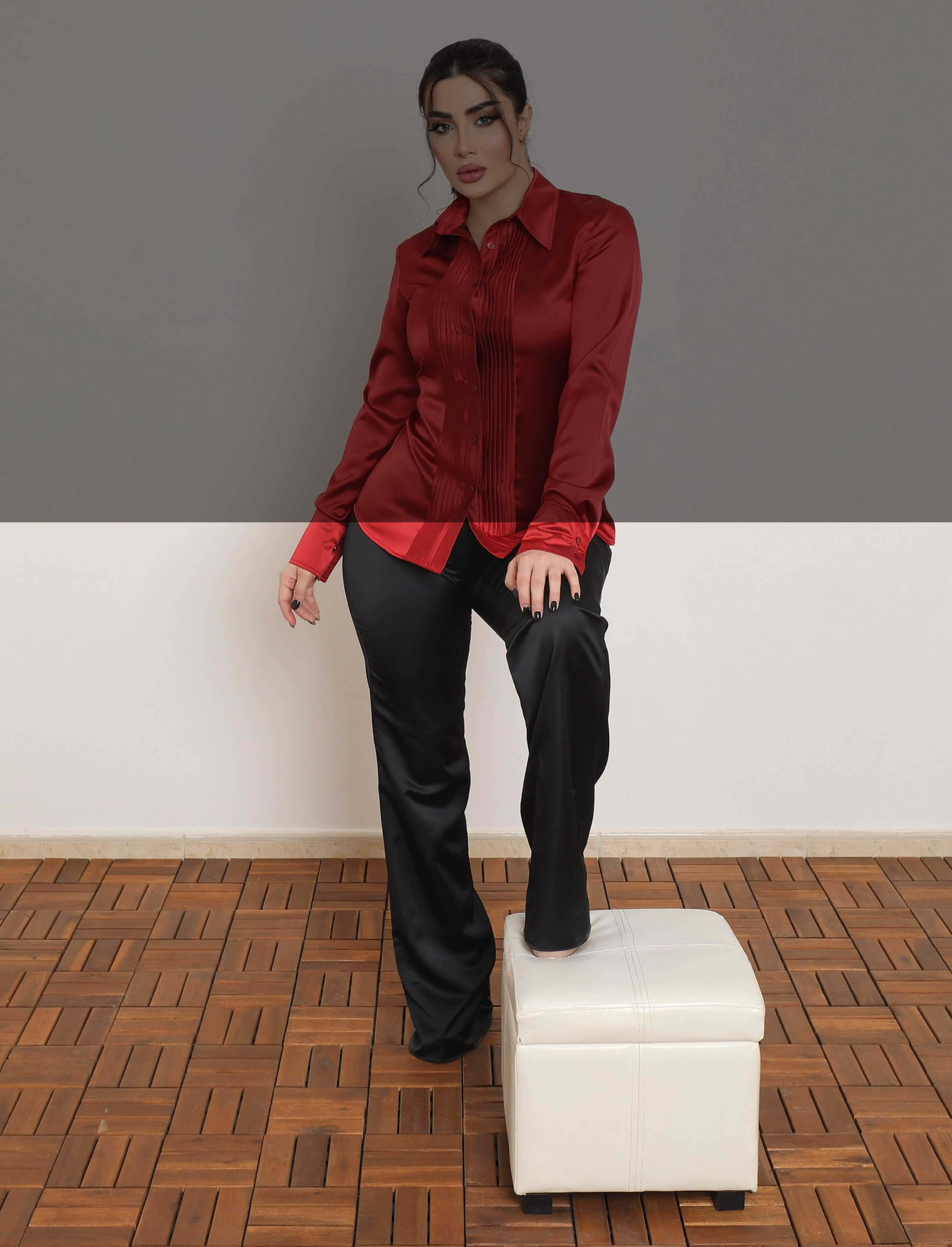 CLASSIC BLACK SATIN TROUSERS