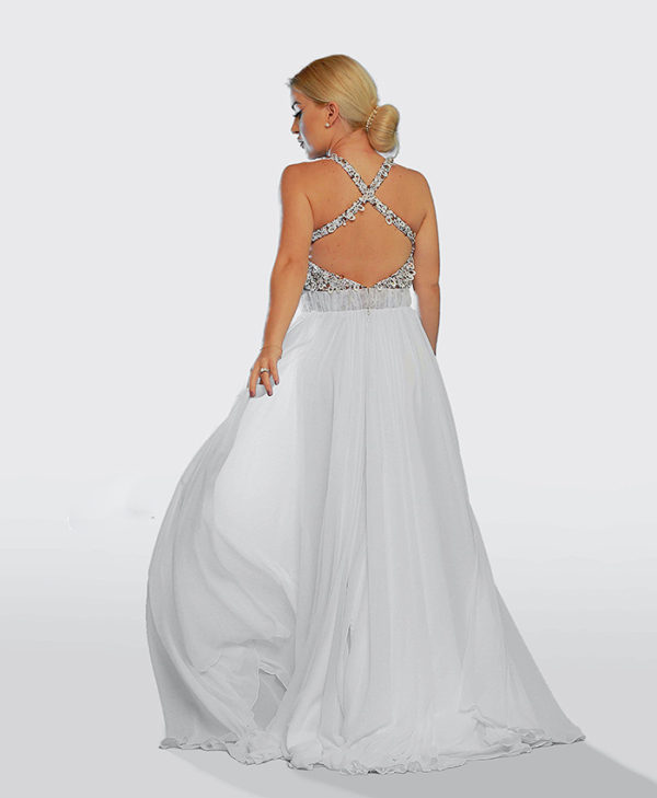 CRYSTAL-BACKLESS GOWN
