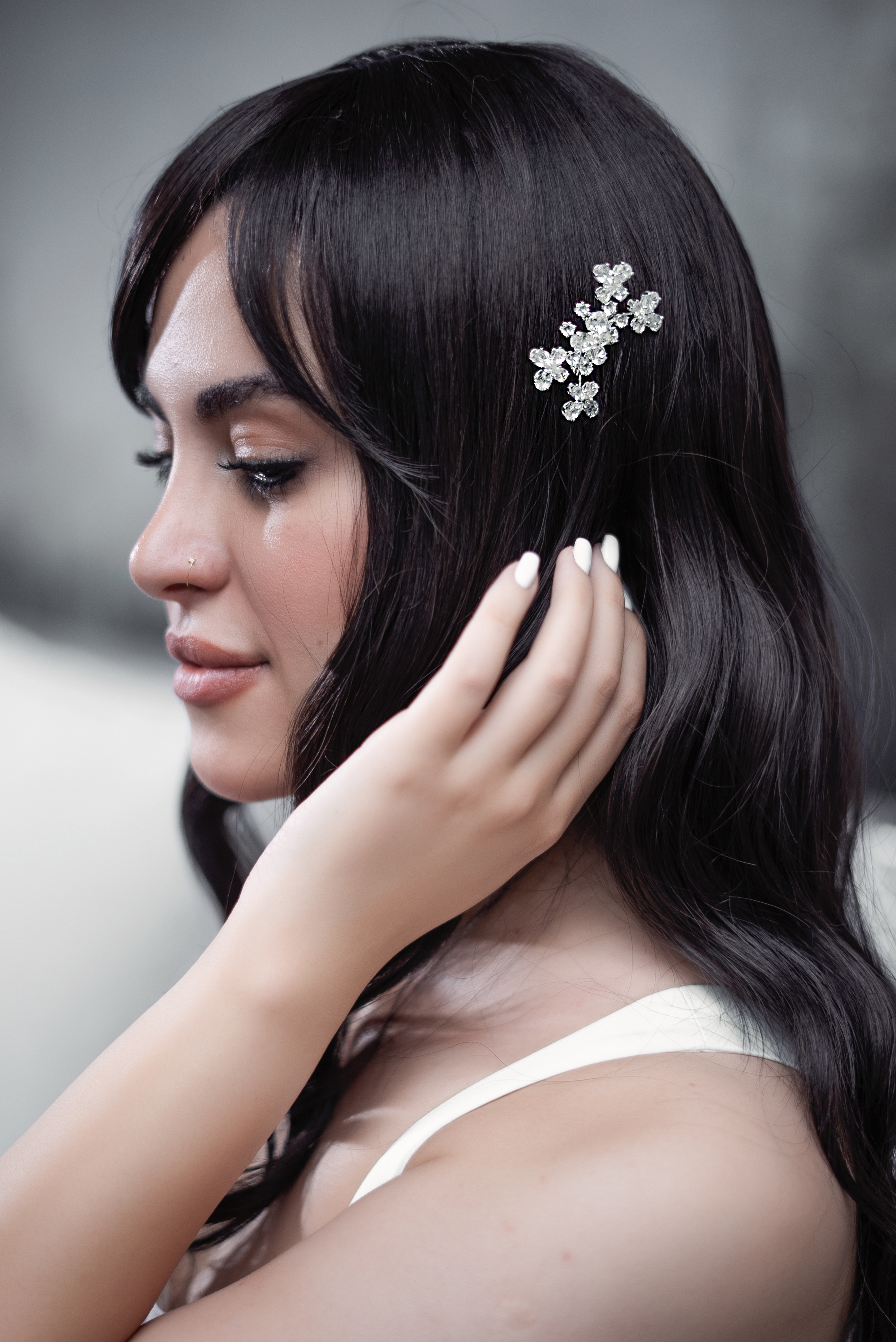 CRYSTAL BLOSSOM HAIR CLIP