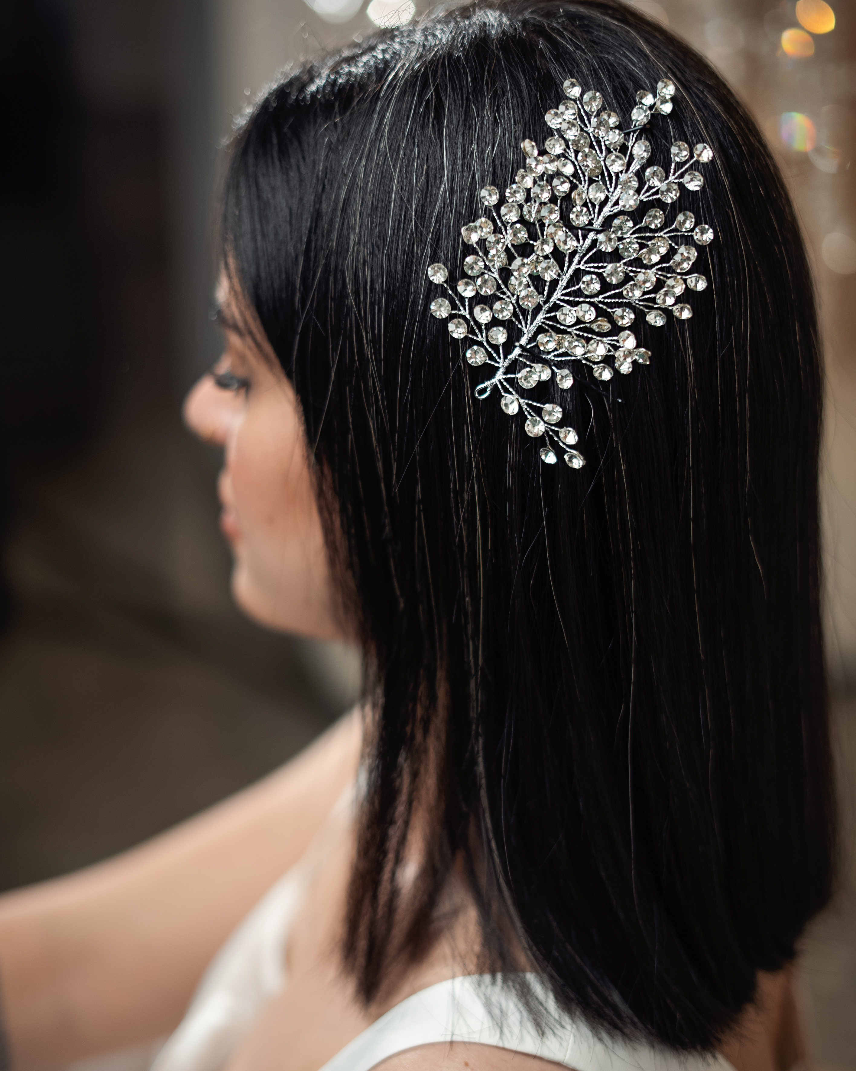 CRYSTAL BRANCH BRIDAL HAIR CLIP