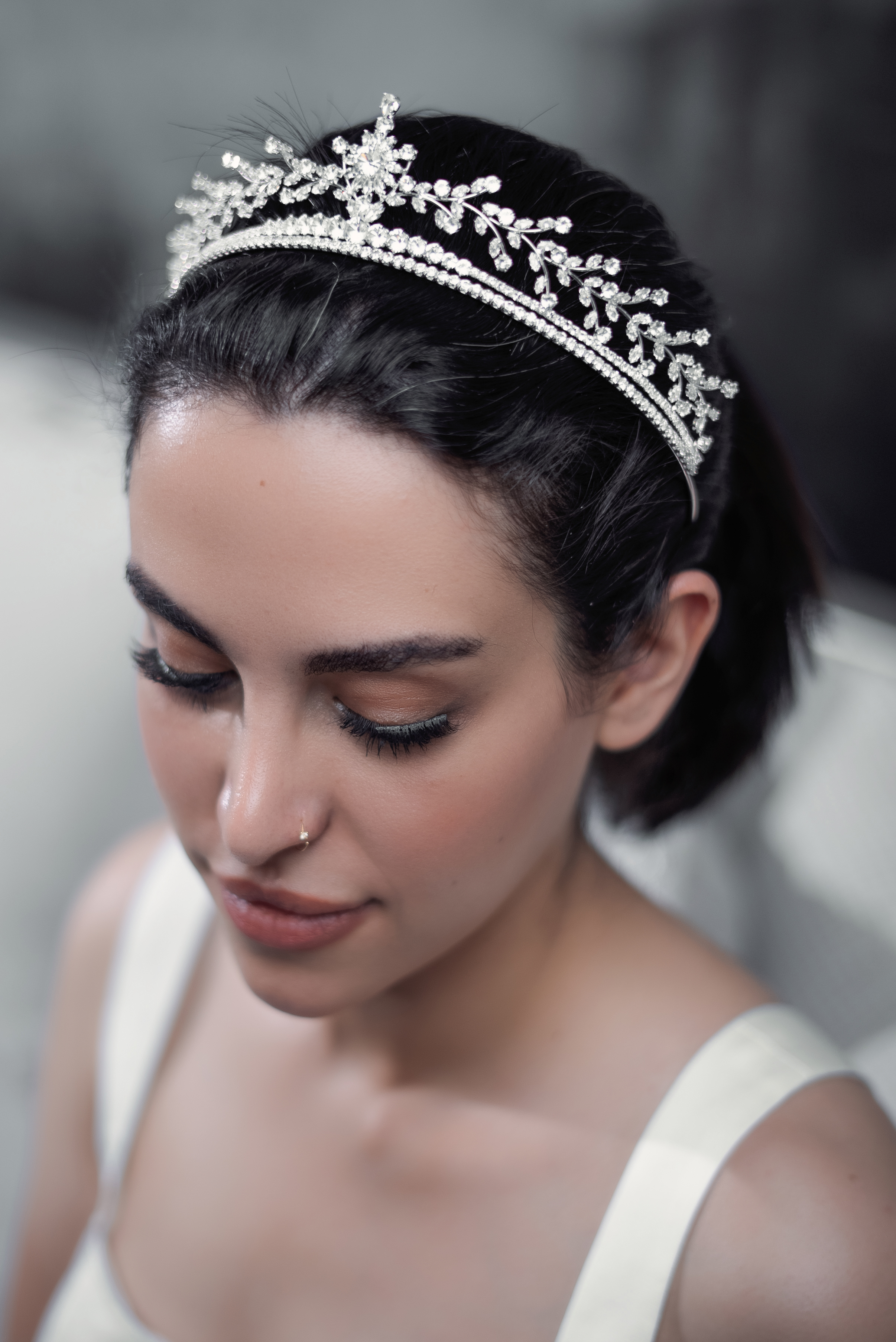 CRYSTAL BRANCH DOUBLE-BAND TIARA