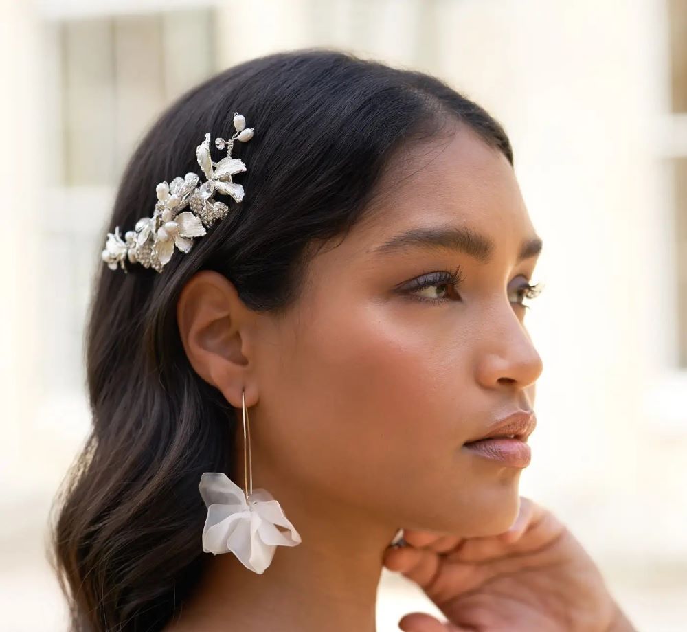 CRYSTAL FLORAL BRIDAL HAIR COMB