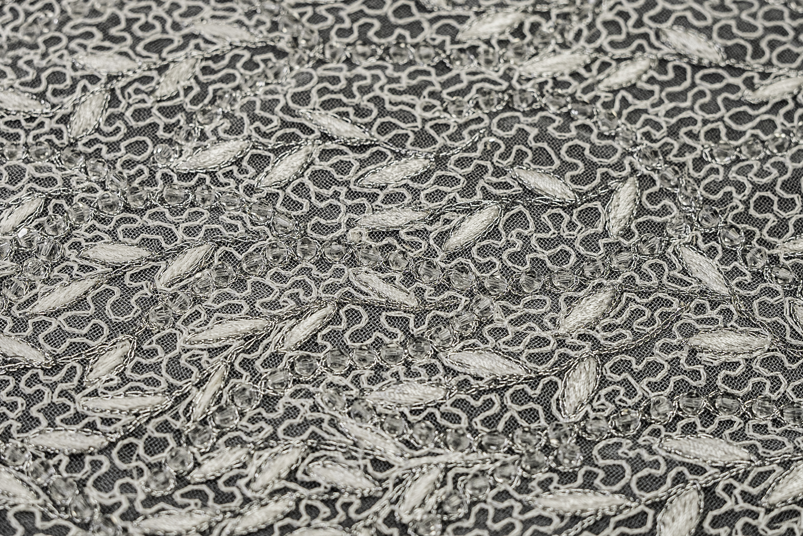 CRYSTAL LEAF EMBELLISHED MESH