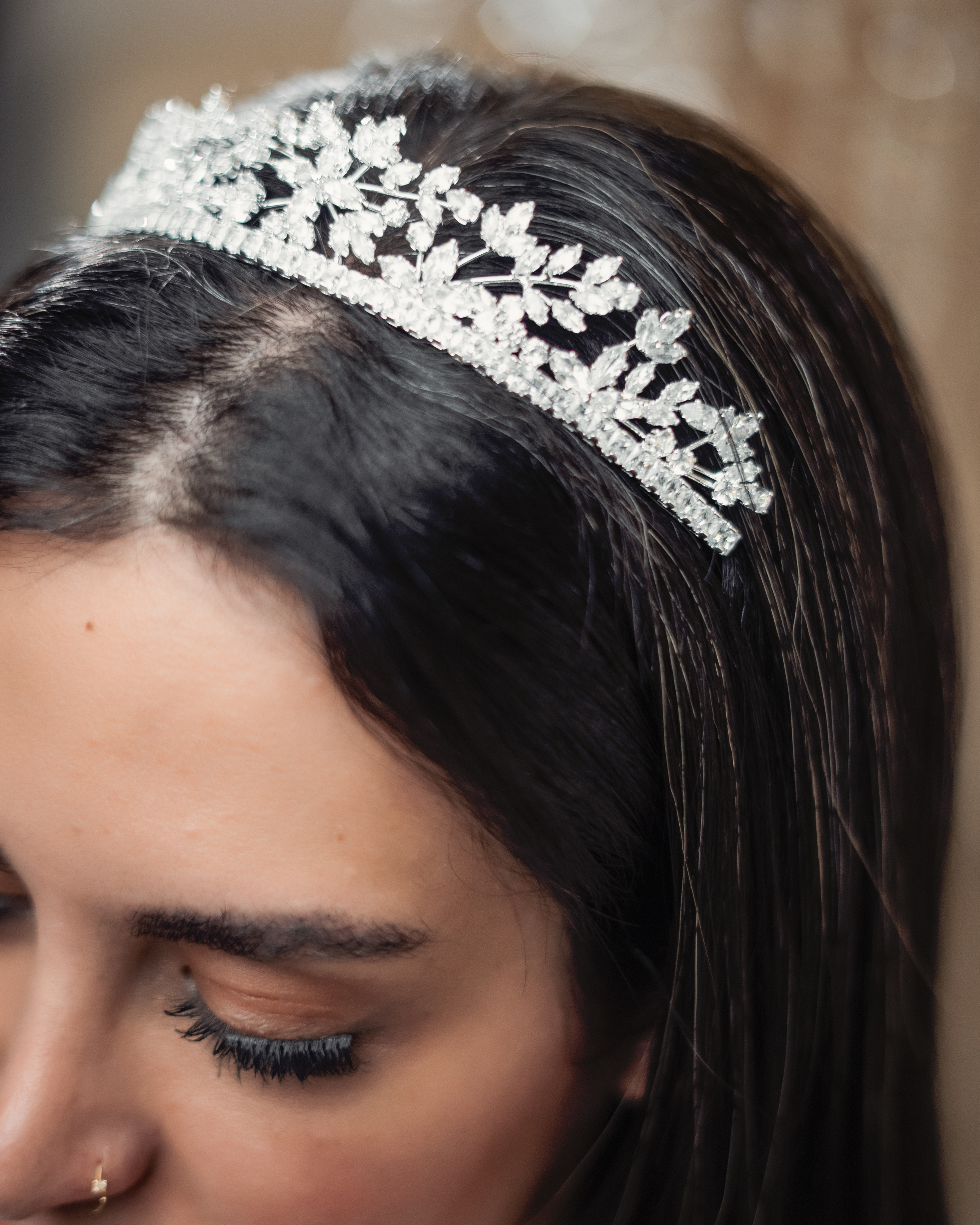 CRYSTAL LEAF VINE BRIDAL TIARA
