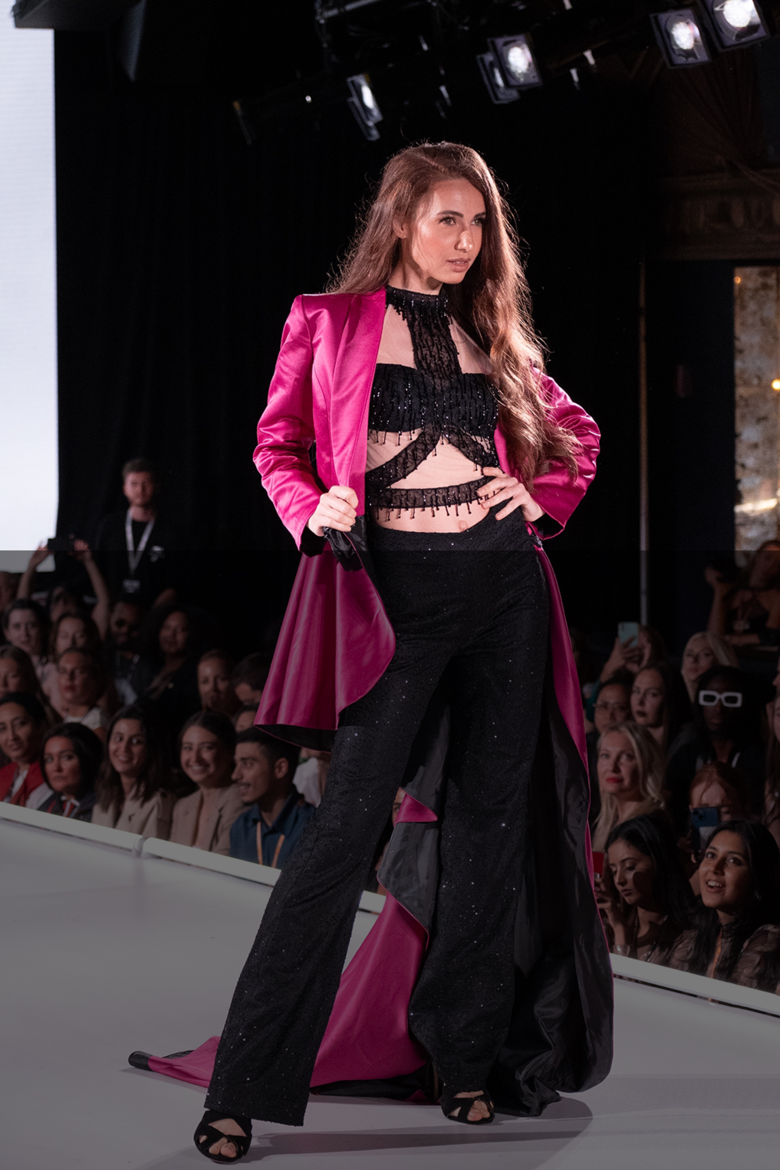 HIGH-NECK SHEER BUSTIER TOP