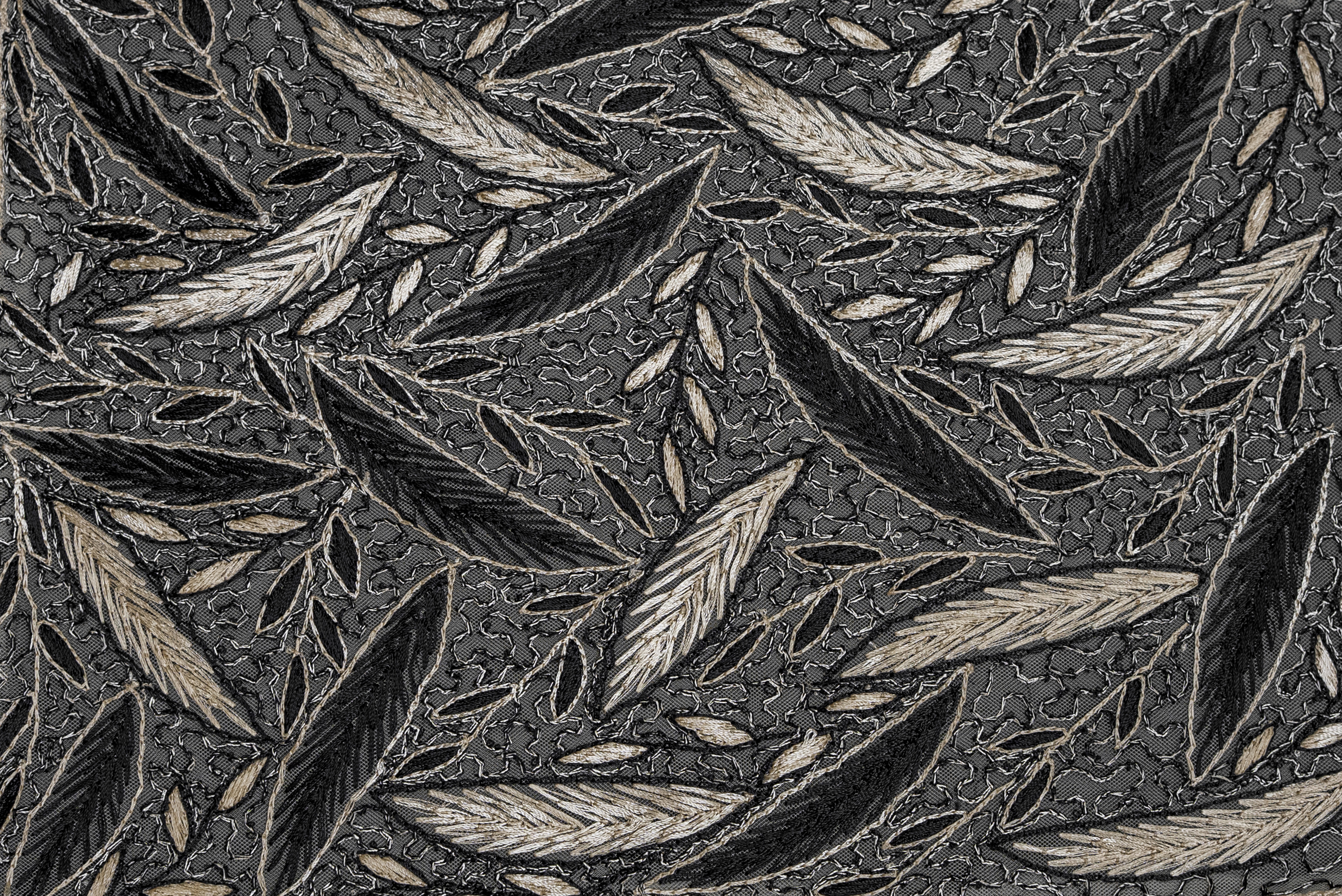 EMBROIDERED BOTANICAL LEAF LACE