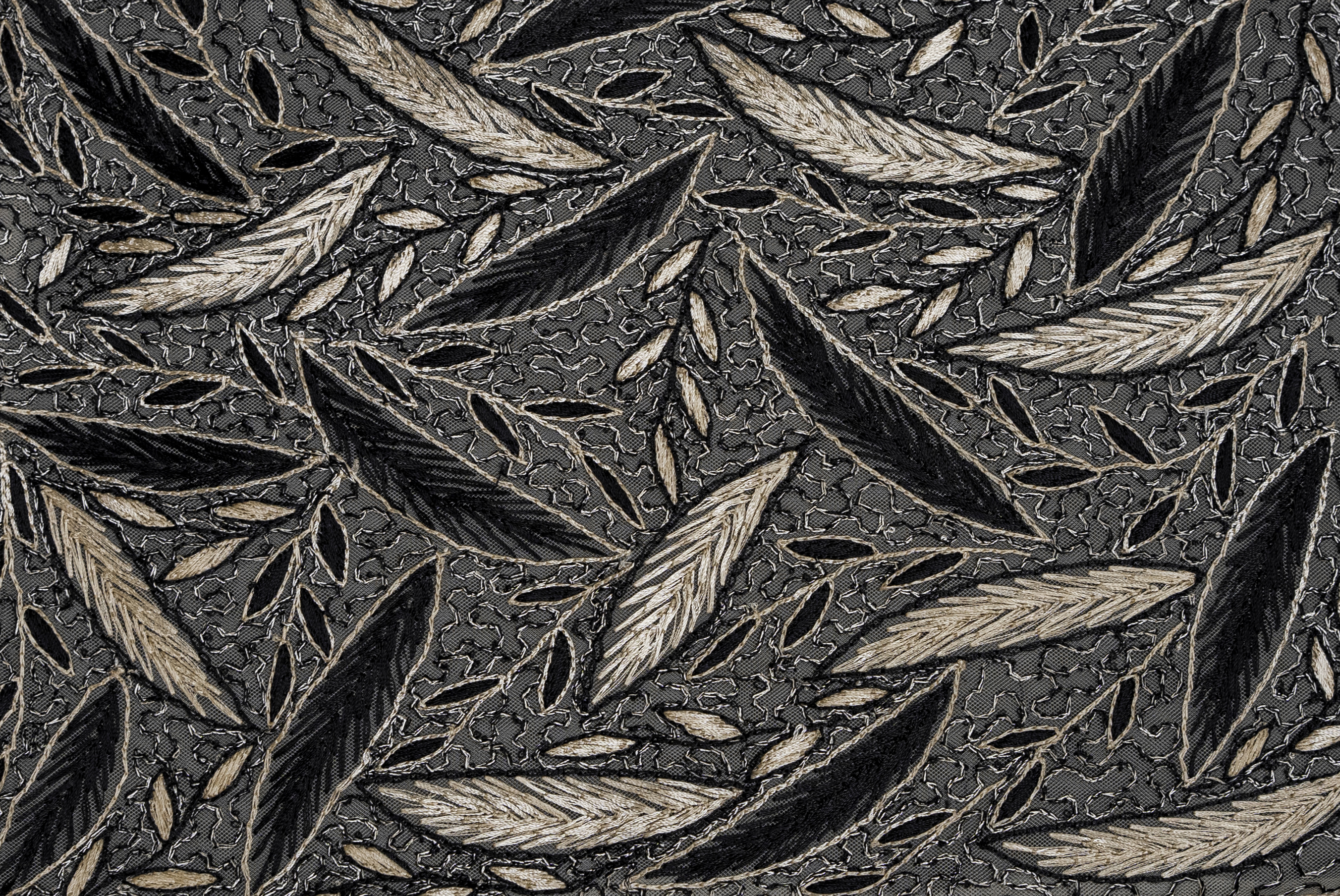 EMBROIDERED BOTANICAL LEAF LACE