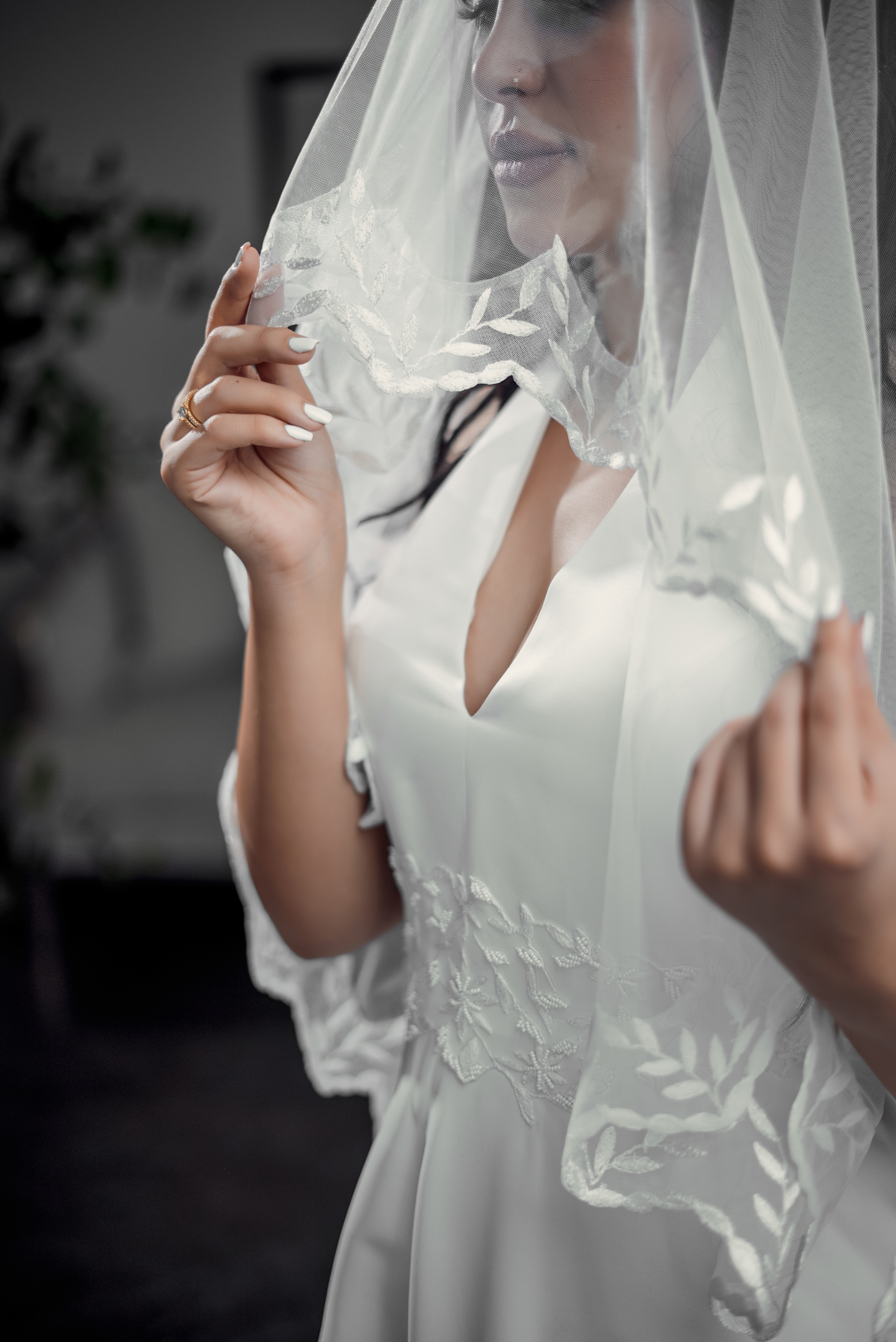 EMBROIDERED MANTILLA VEIL