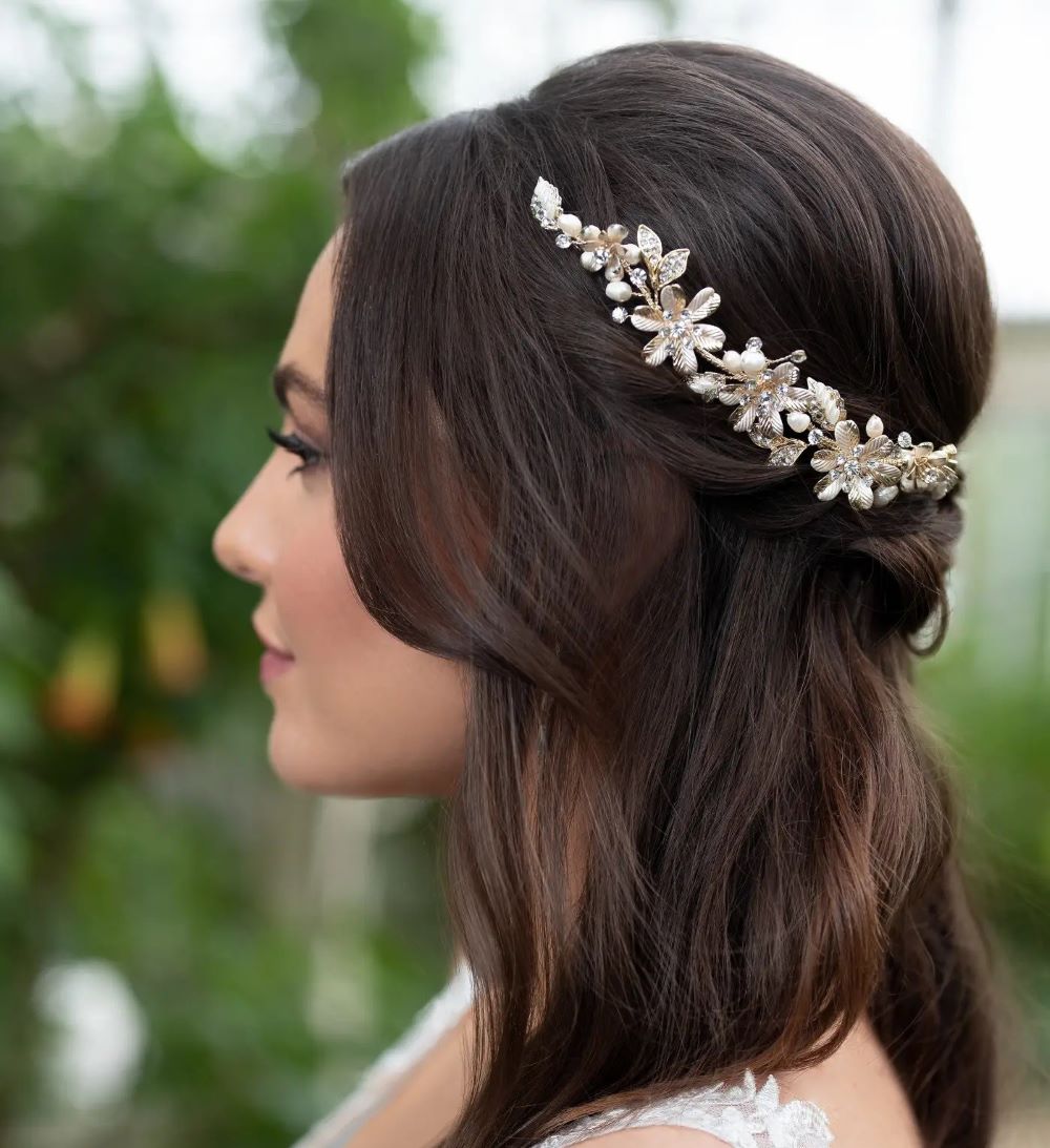 FLORAL CRYSTAL PEARL BRIDAL HAIR VINE
