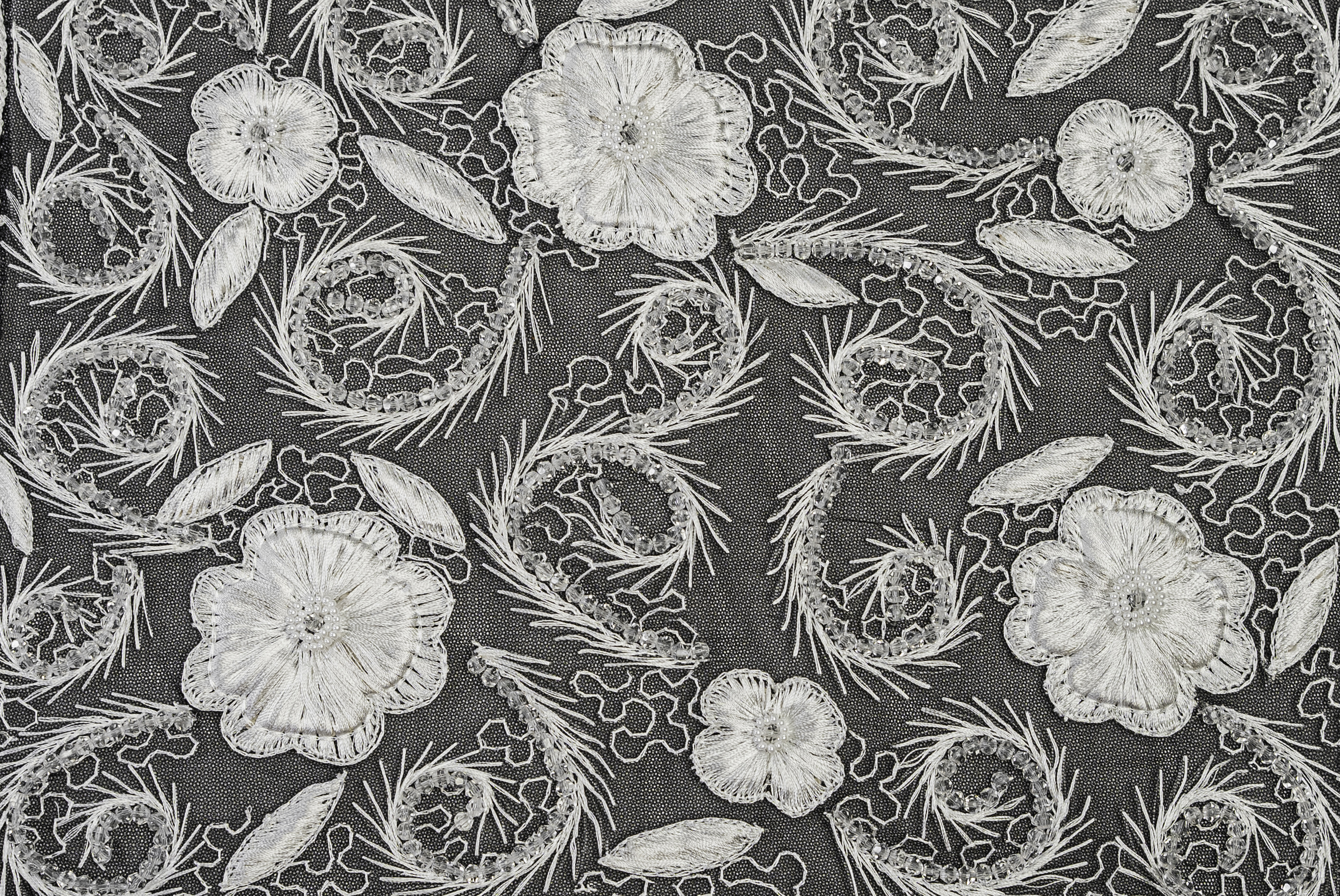 FLORAL PAISLEY EMBELLISHED MESH