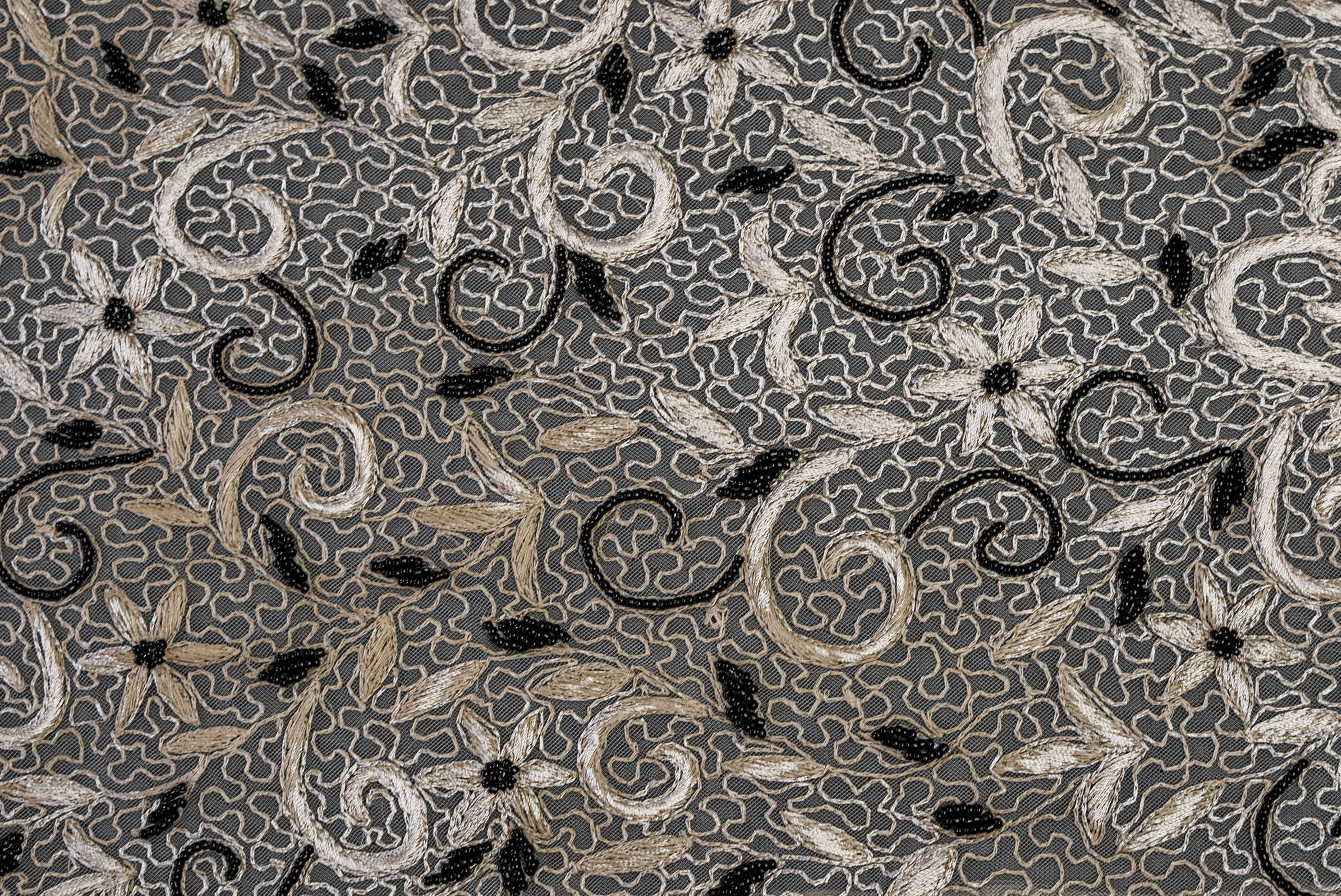 GILDED FLORAL EMBROIDERED LACE