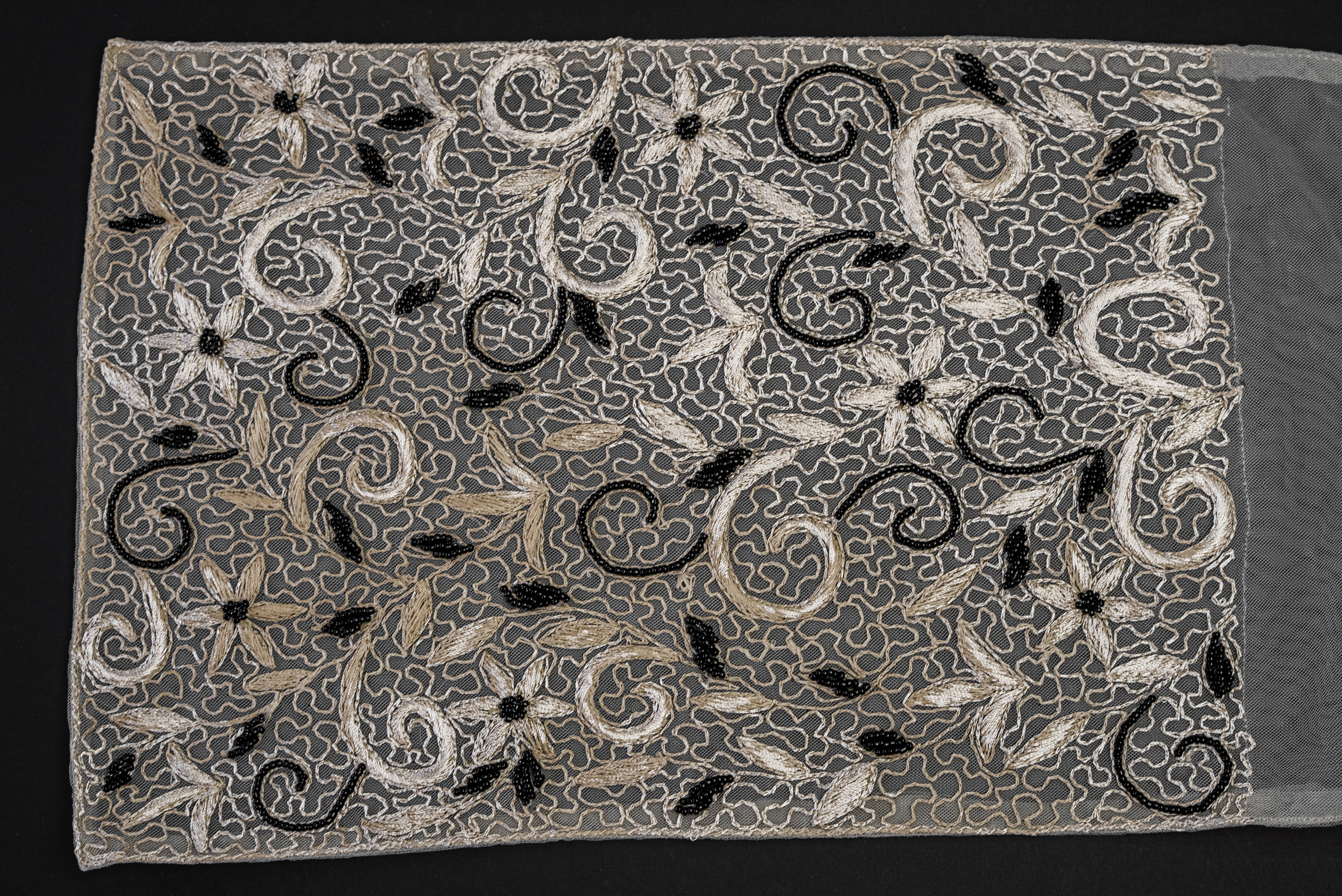 GILDED FLORAL EMBROIDERED LACE