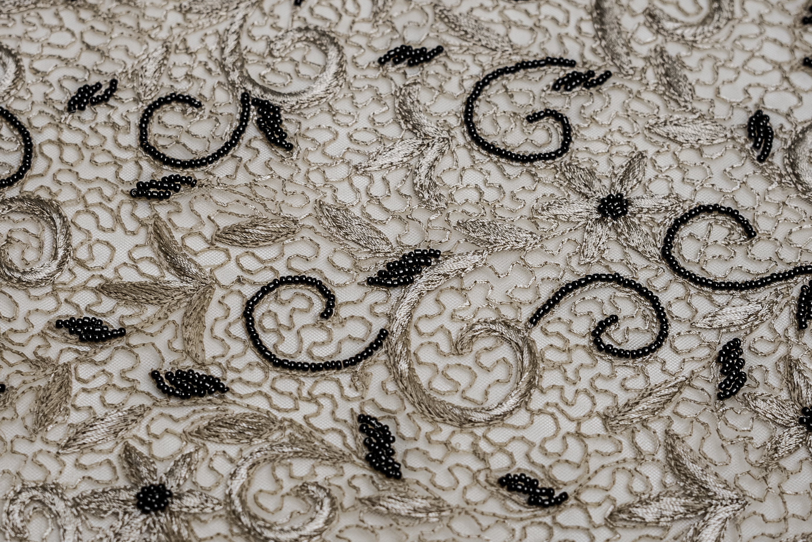 GILDED NOIR EMBROIDERED TULLE