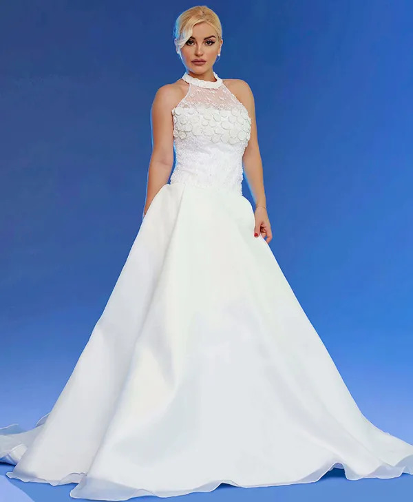 HALTER SATIN BALL GOWN