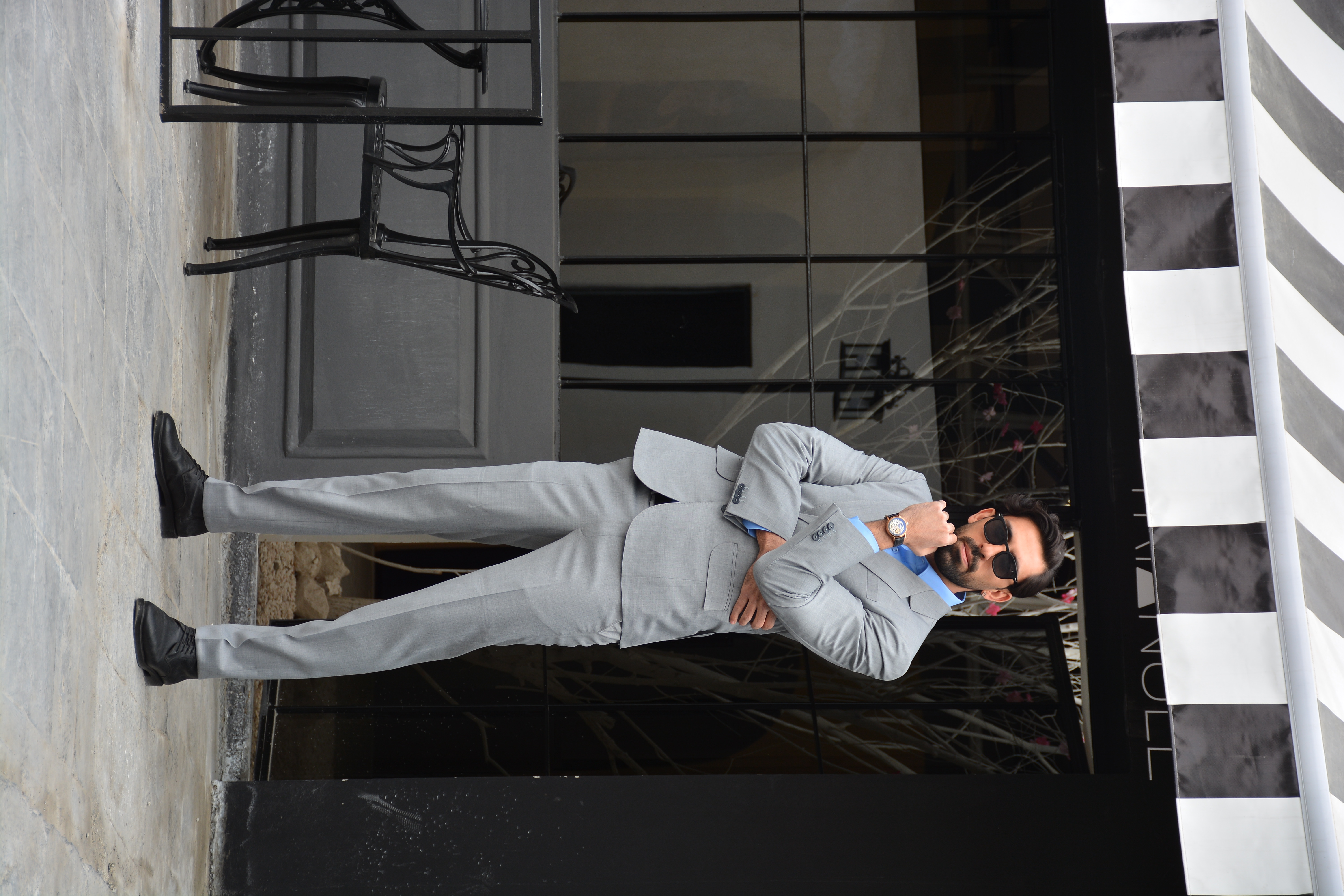 LIGHT GRAY SLIM-FIT TAILORED SUIT