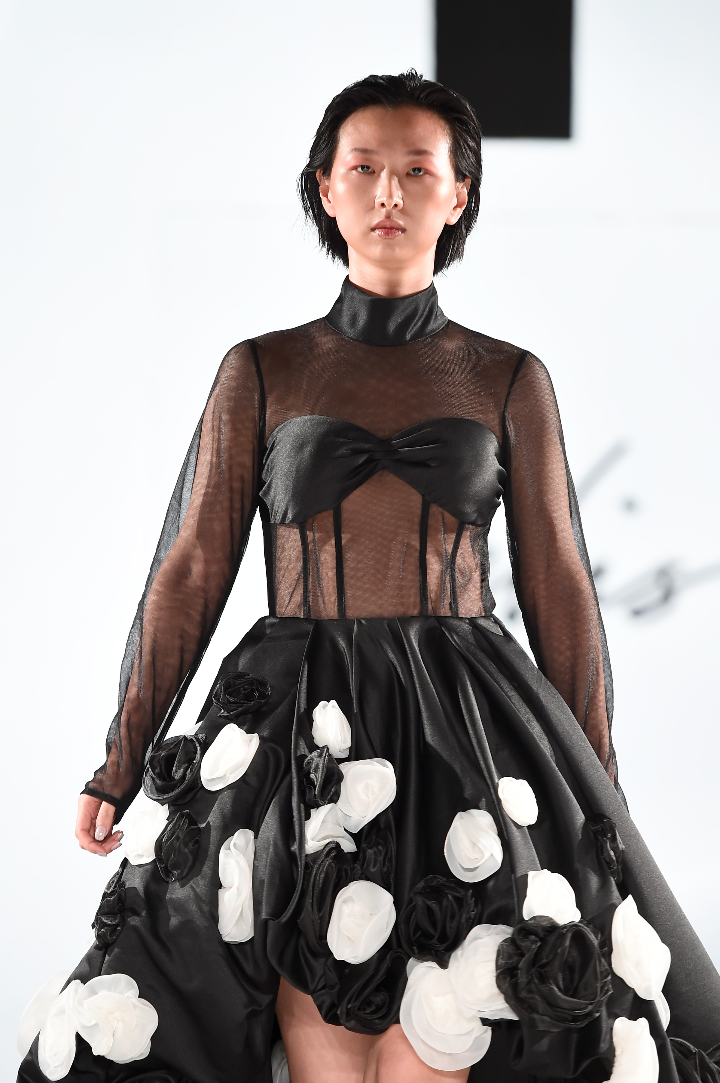 MIDNIGHT BLOSSOM SHEER GOWN