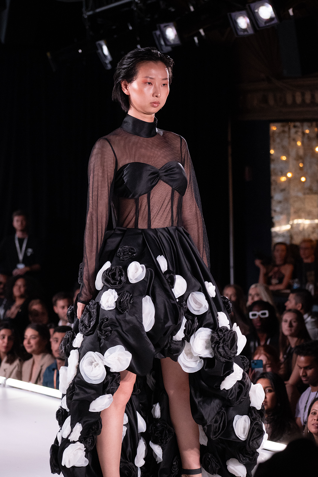 MIDNIGHT BLOSSOM SHEER GOWN