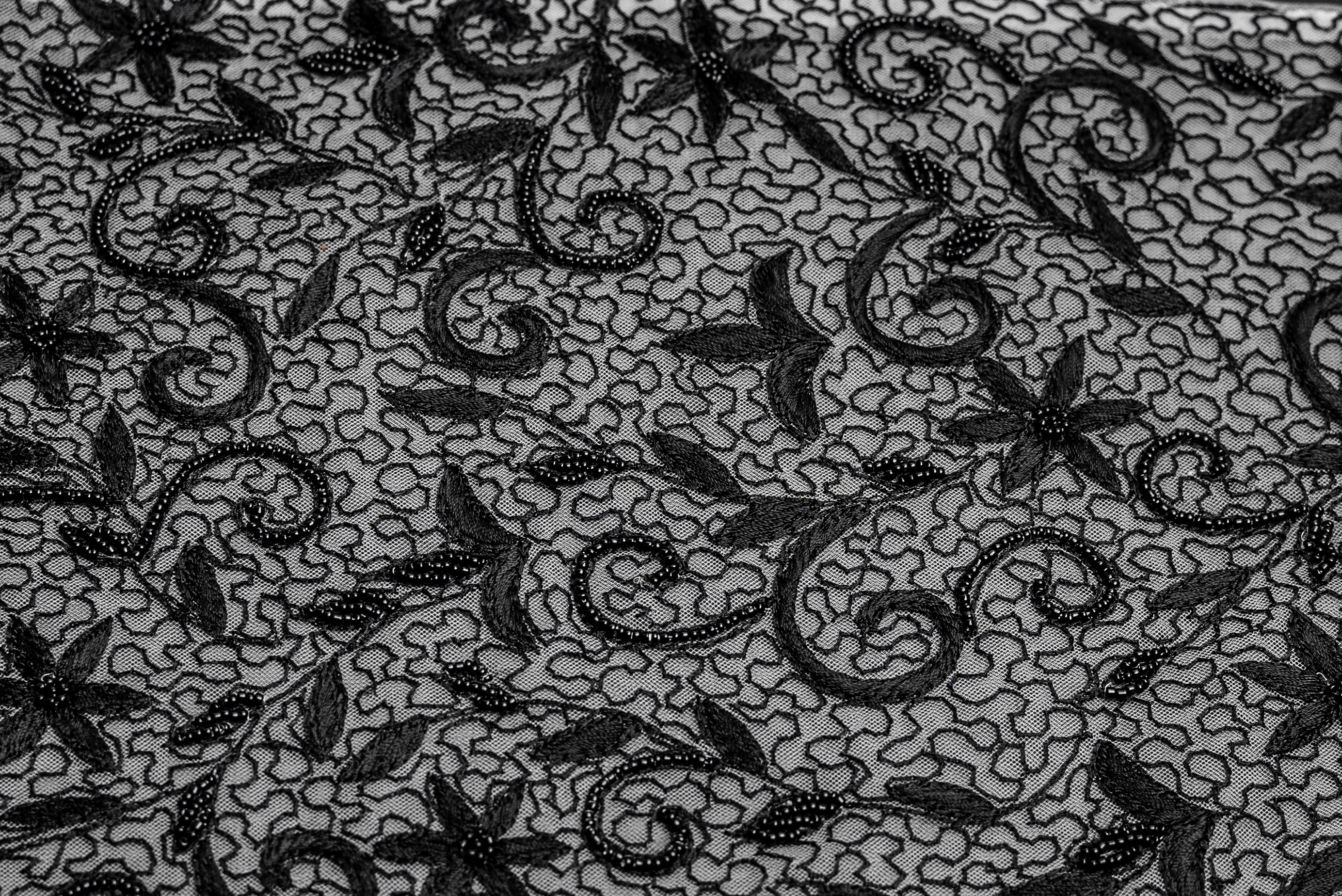 MIDNIGHT FLORAL EMBROIDERED LACE