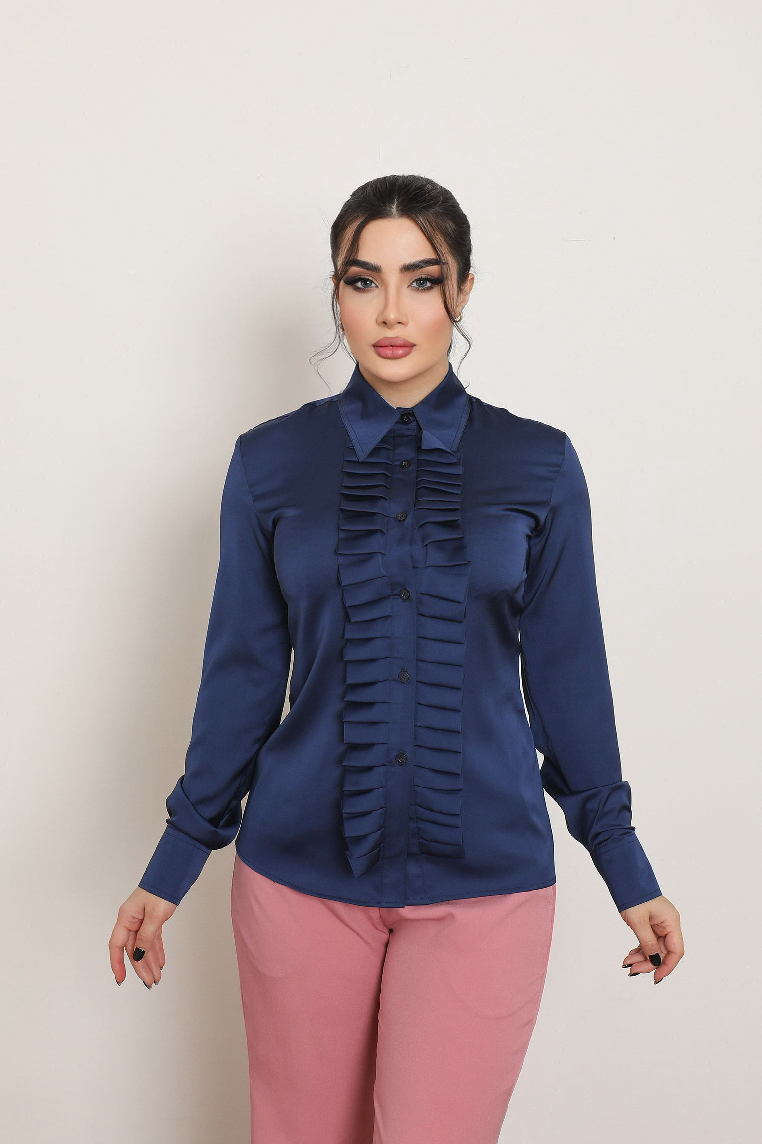 MIDNIGHT RUFFLE BLOUSE