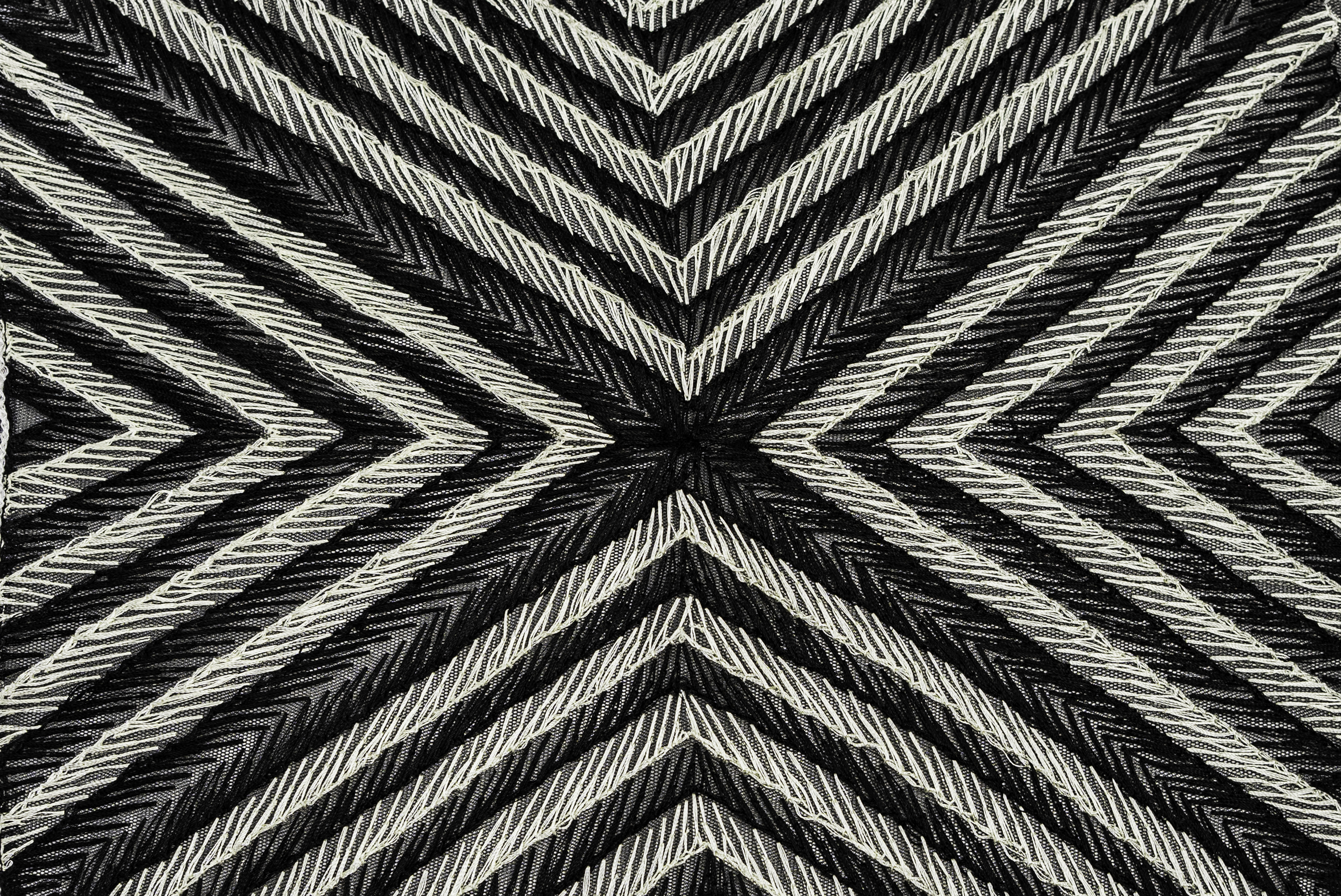 MONOCHROME CHEVRON EMBROIDERED MESH