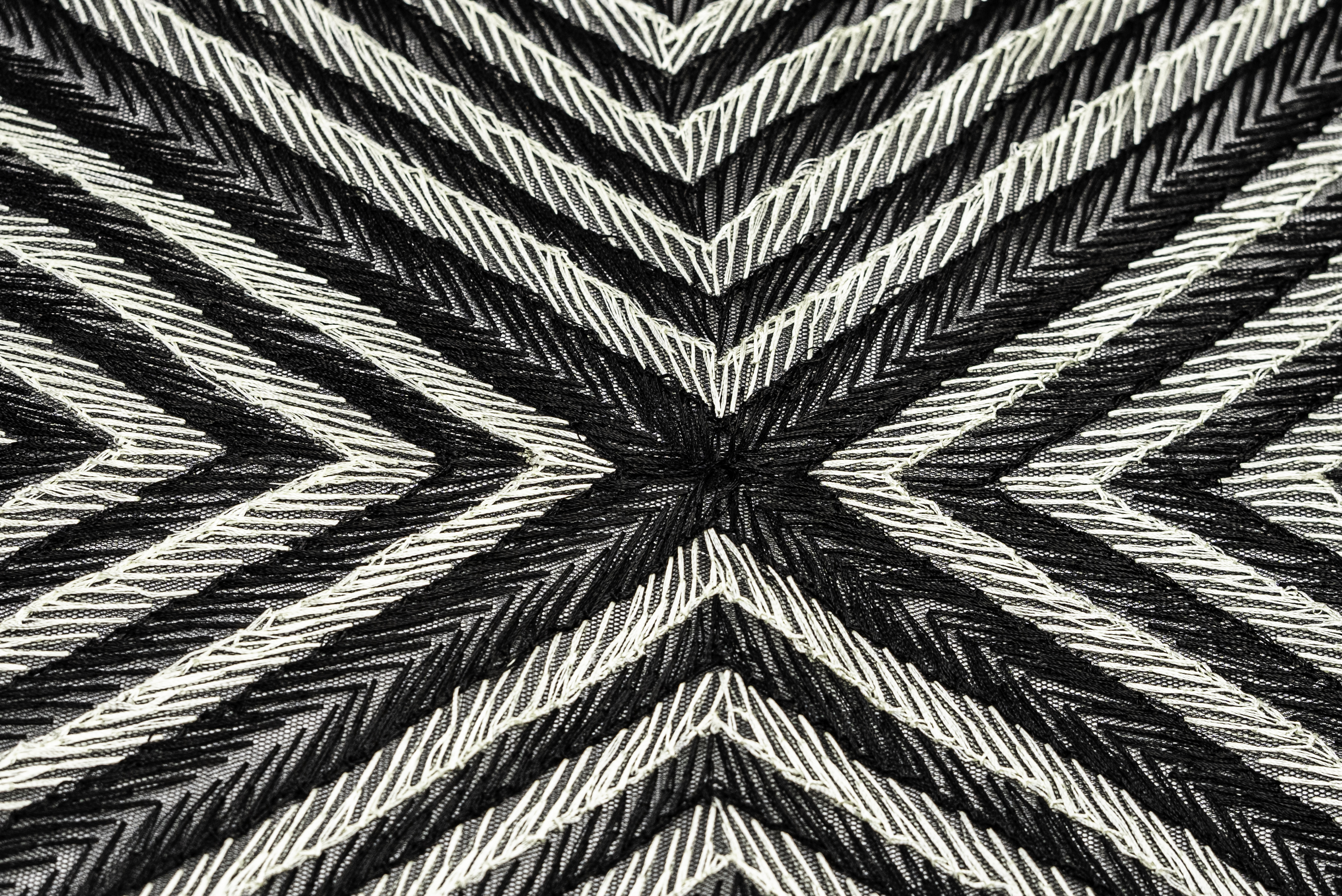 MONOCHROME CHEVRON EMBROIDERED MESH