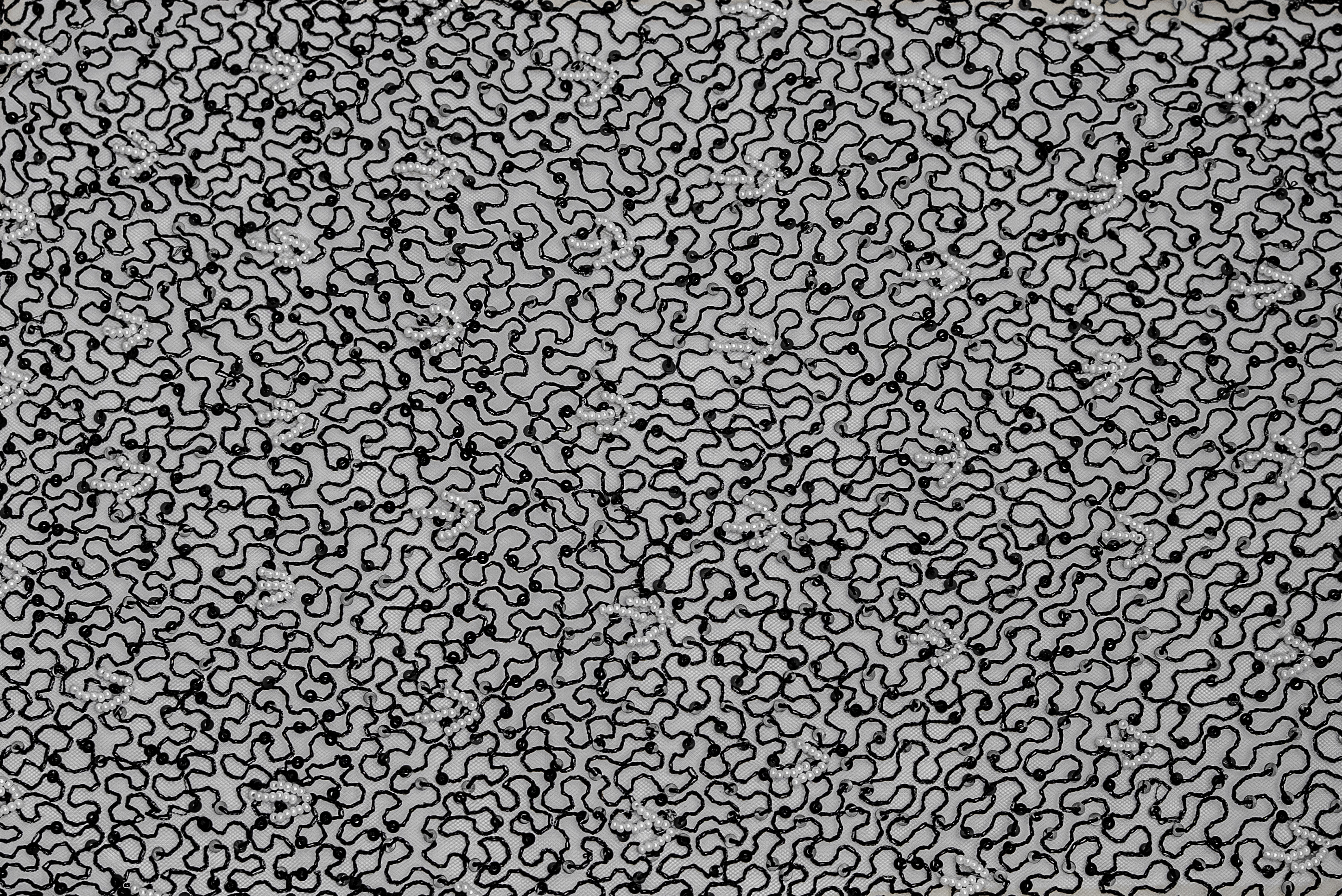 NOIR PEARL EMBROIDERED MESH