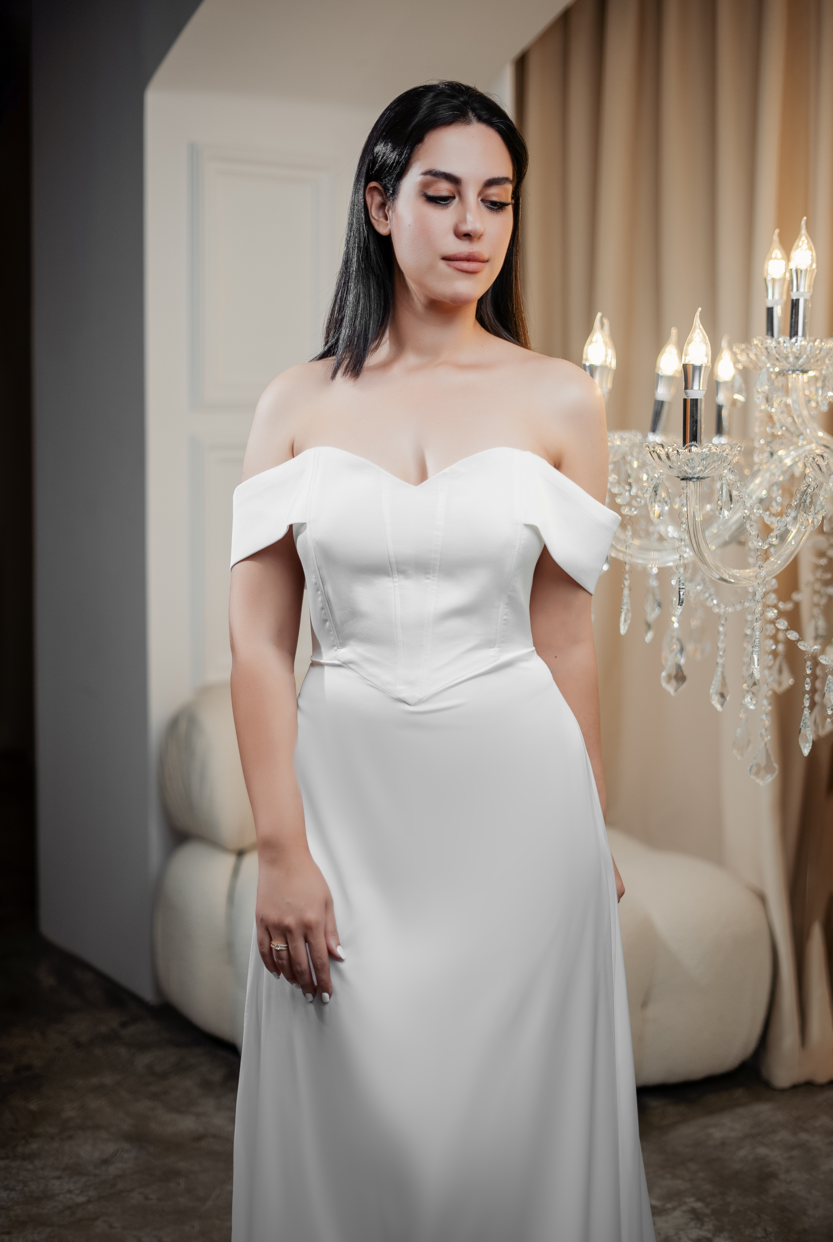 OFF-THE-SHOULDER SWEETHEART A-LINE GOWN