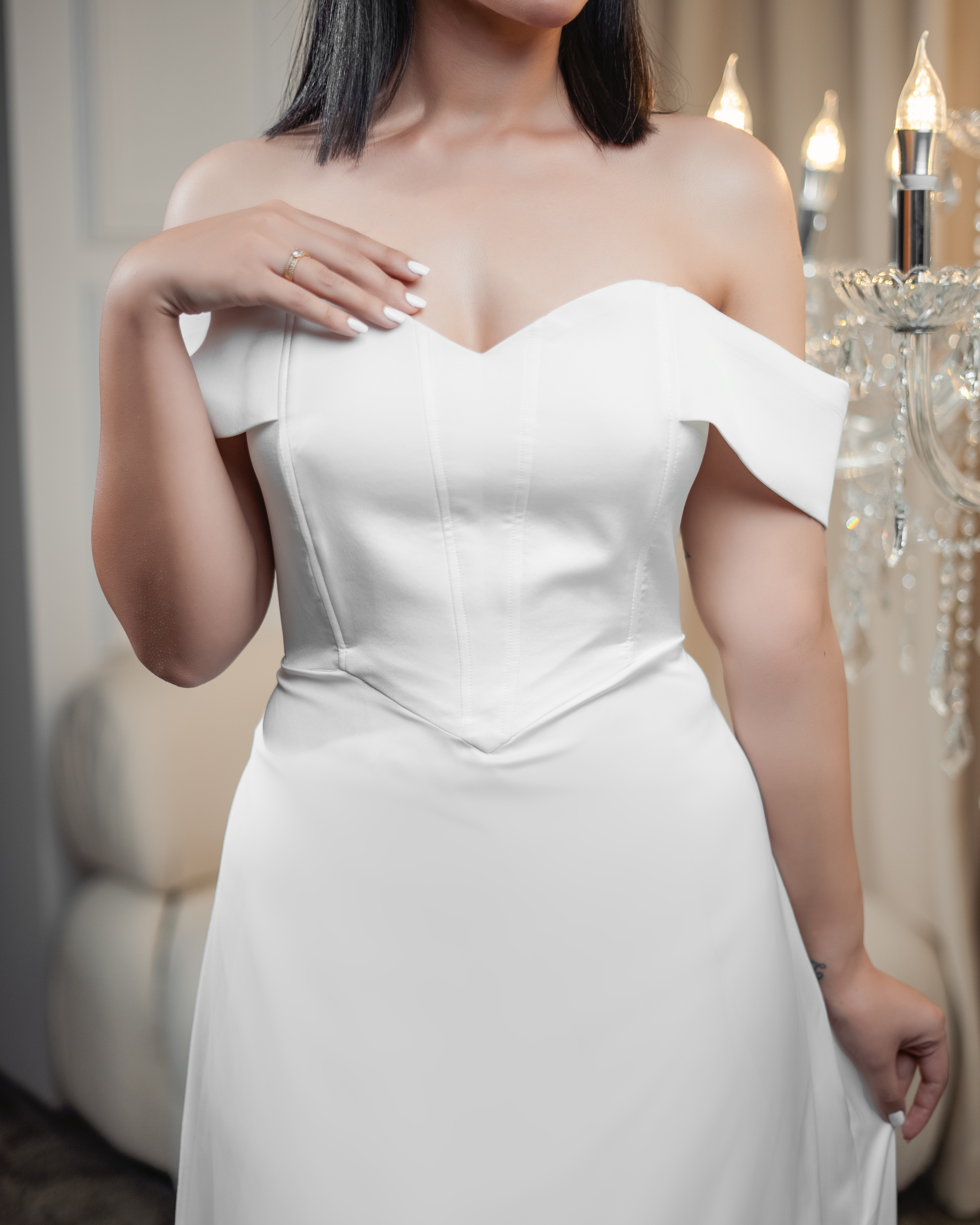 OFF-THE-SHOULDER SWEETHEART A-LINE GOWN