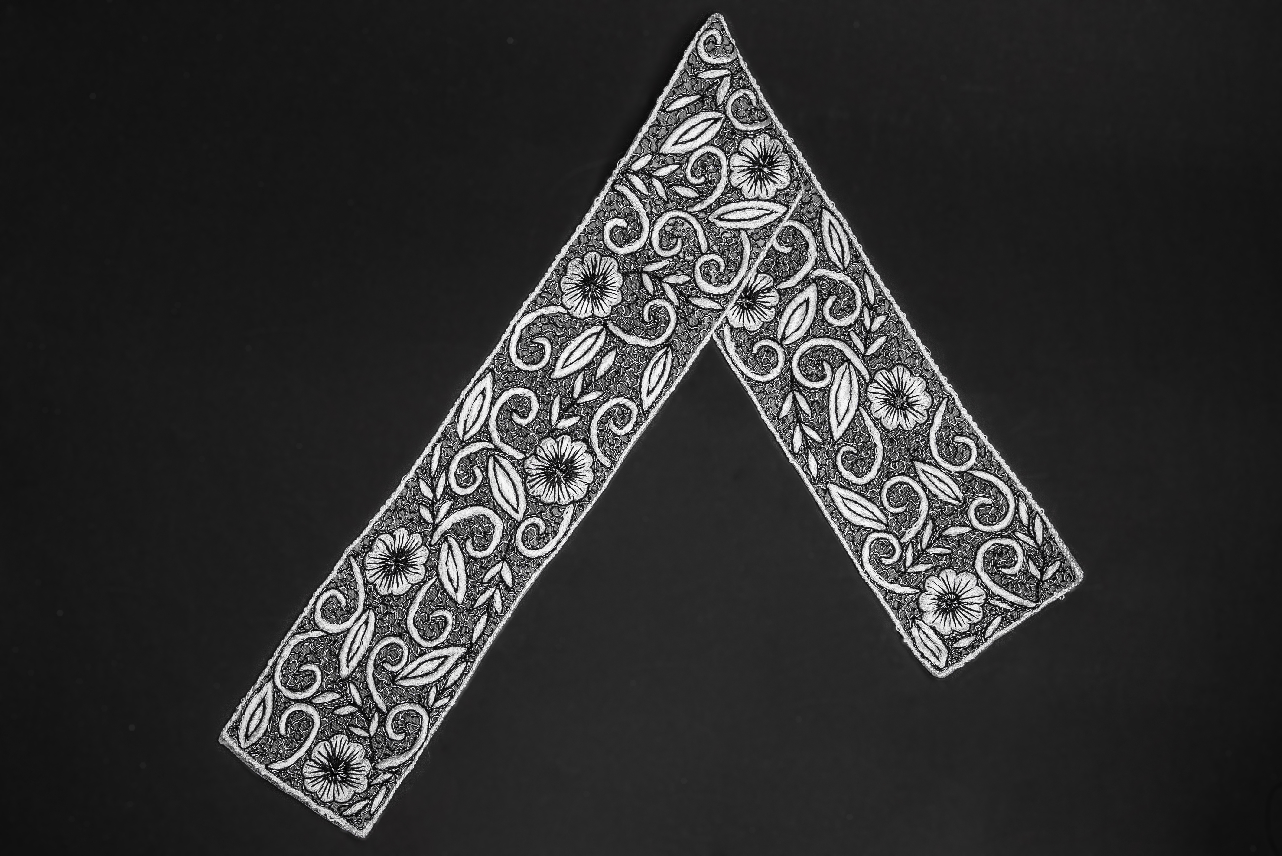 ORNATE VINE EMBROIDERED LACE TRIM