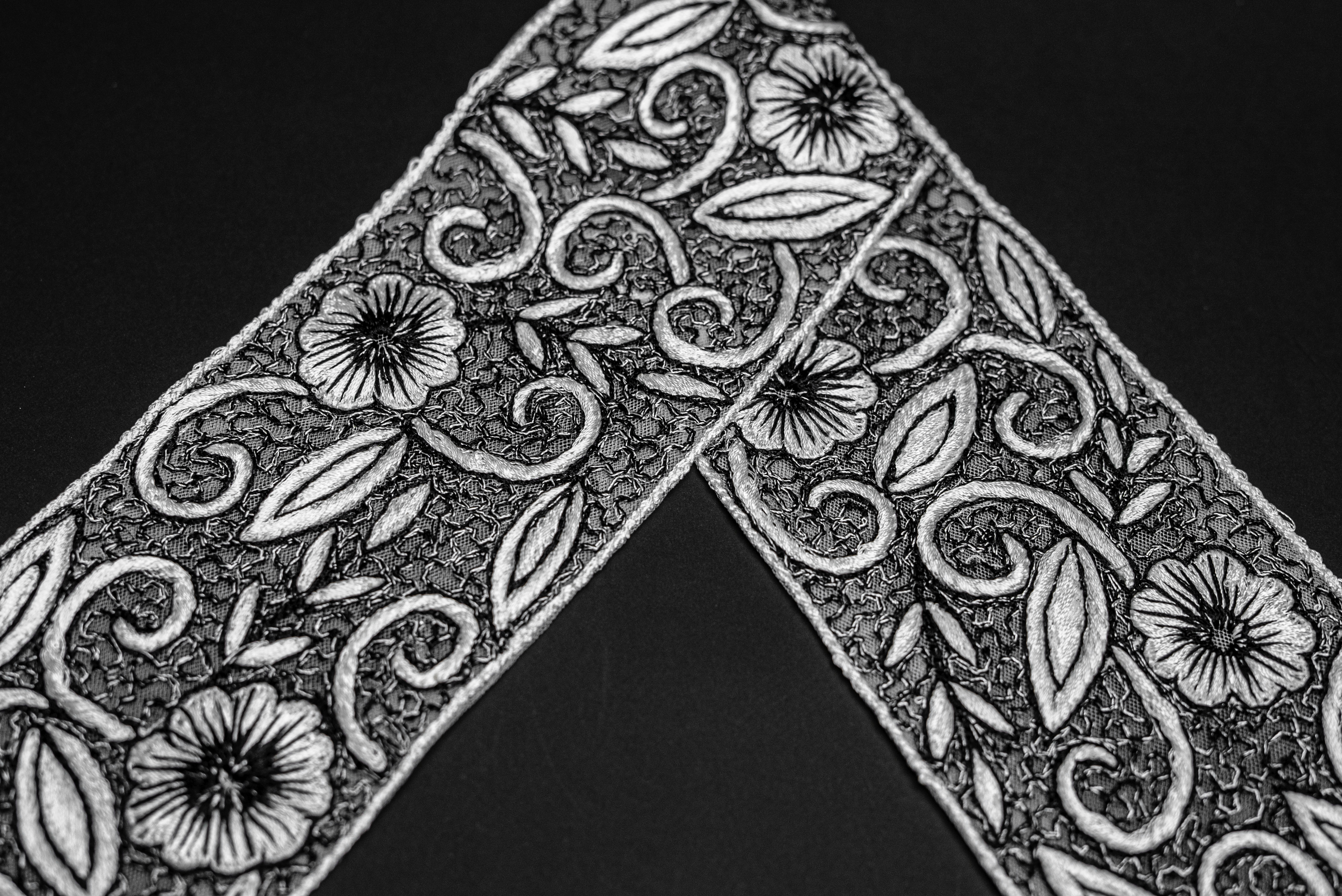 ORNATE VINE EMBROIDERED LACE TRIM