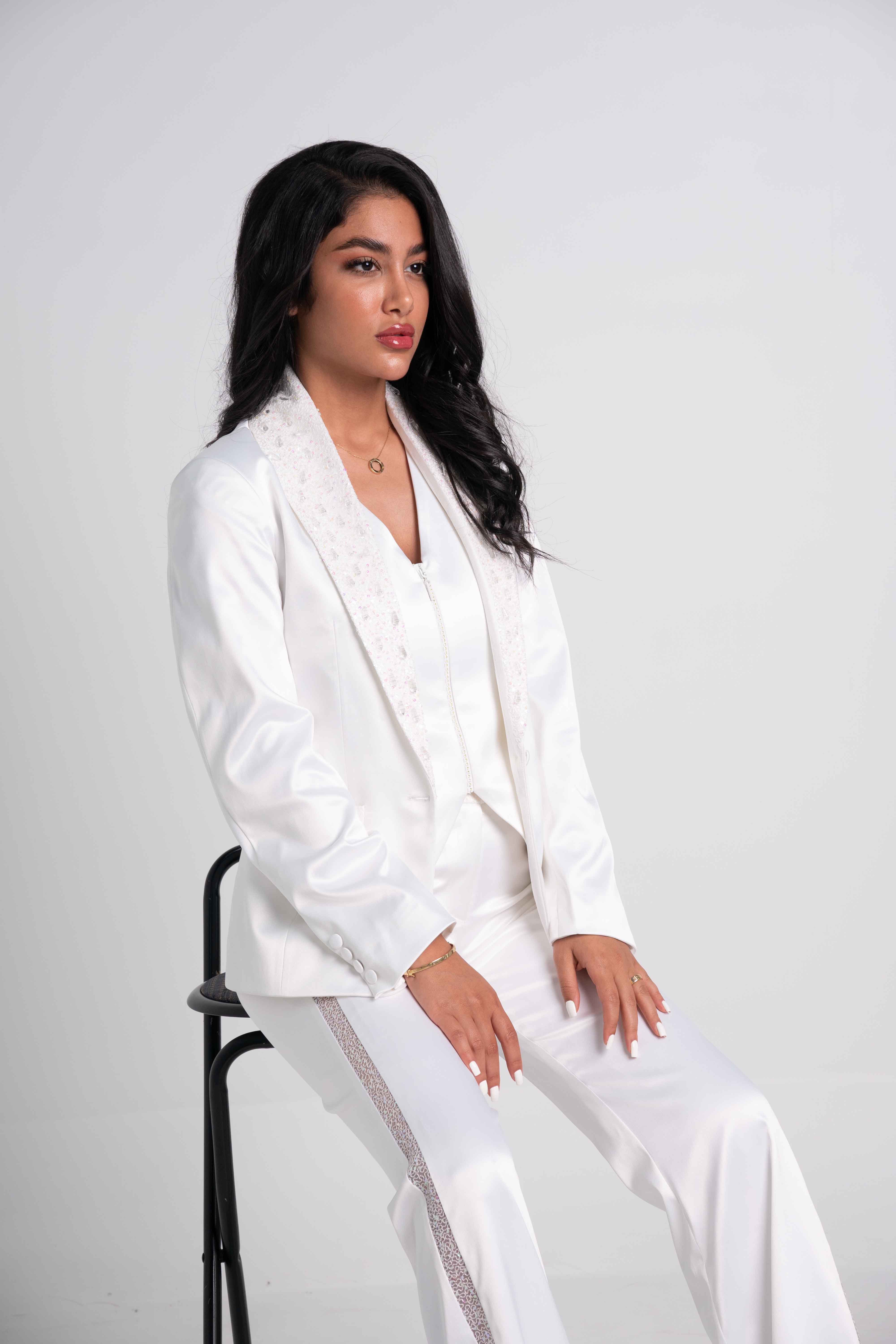 PEARL EMBELLISHMENT SUIT