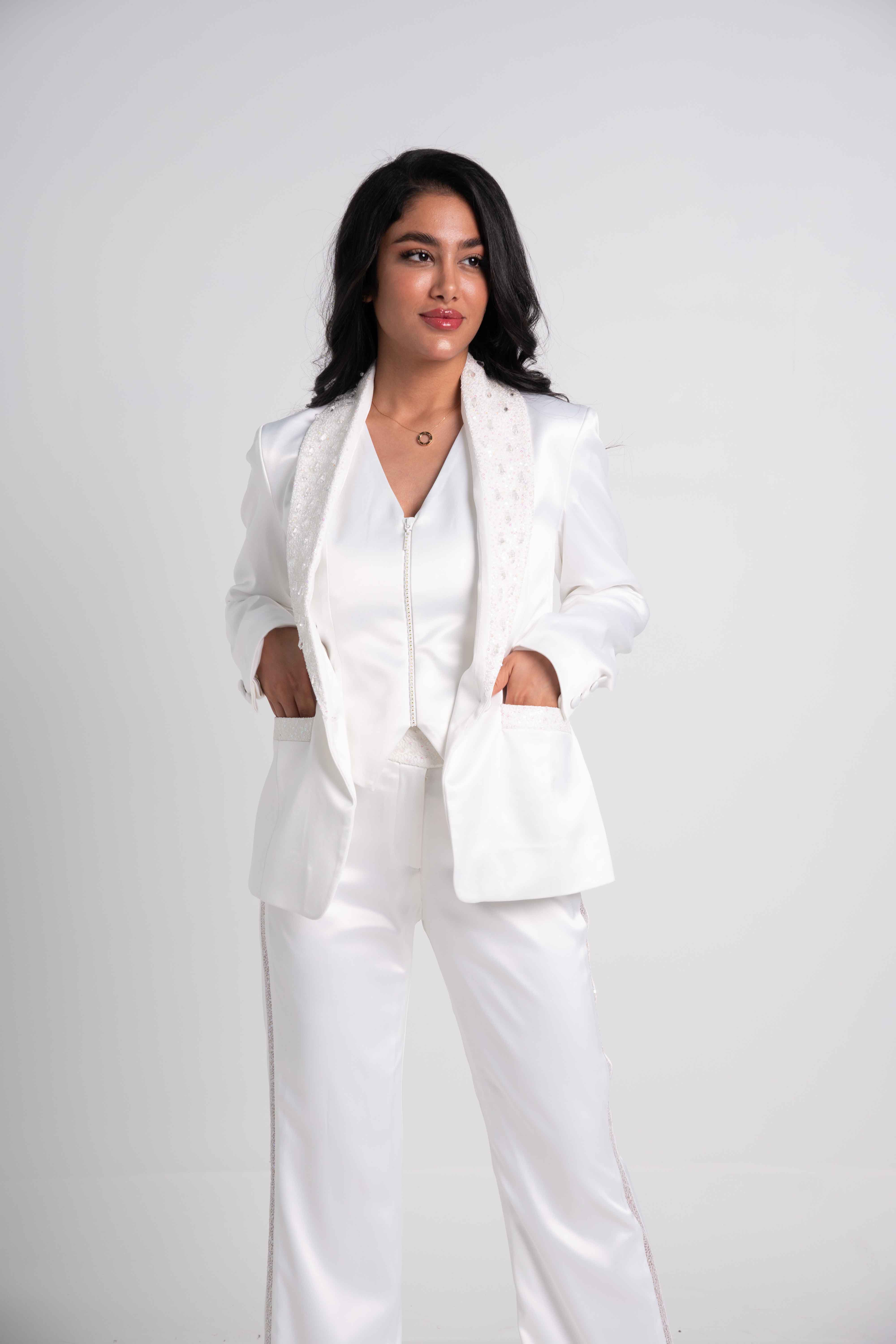 PEARL EMBELLISHMENT SUIT