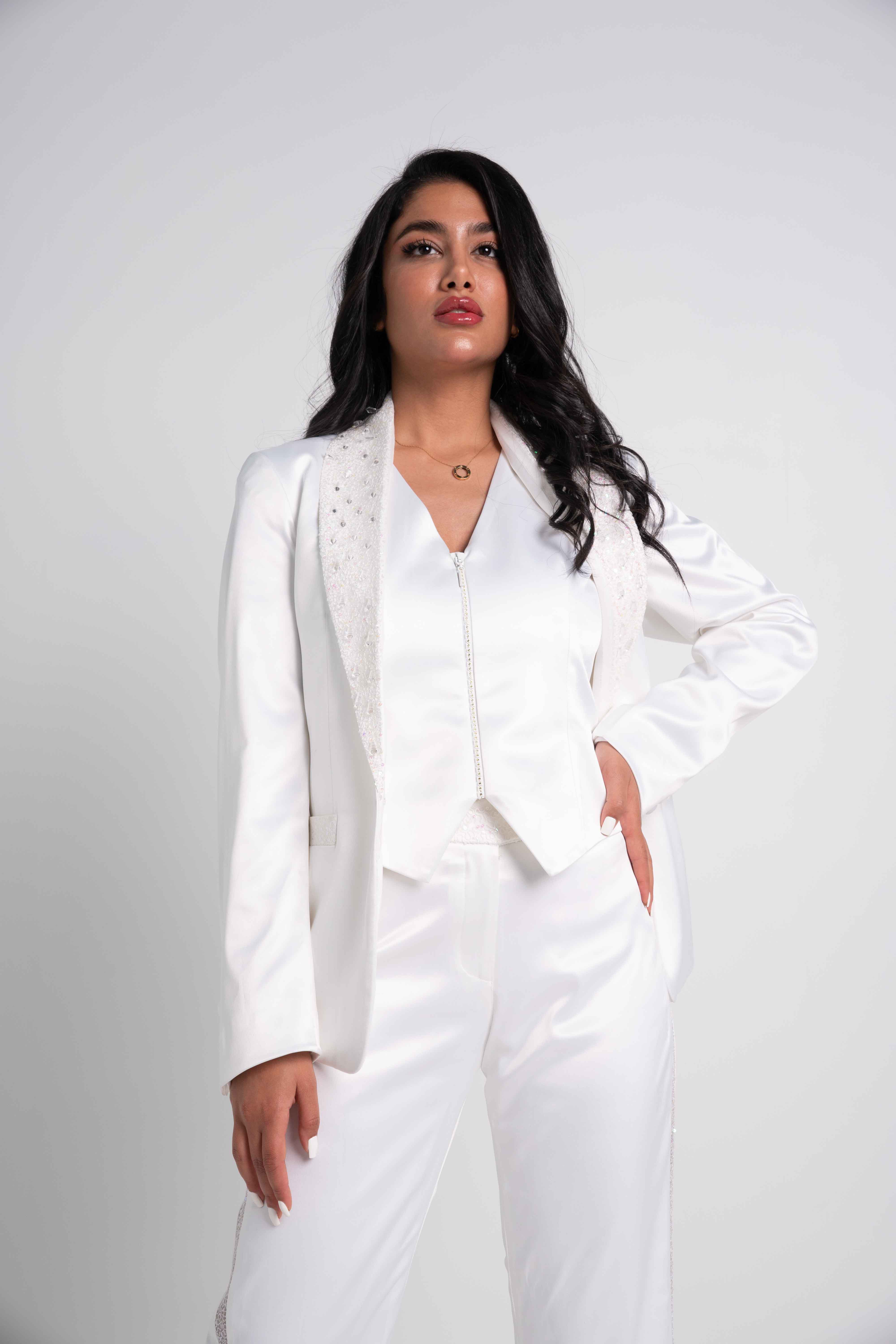 PEARL EMBELLISHMENT SUIT
