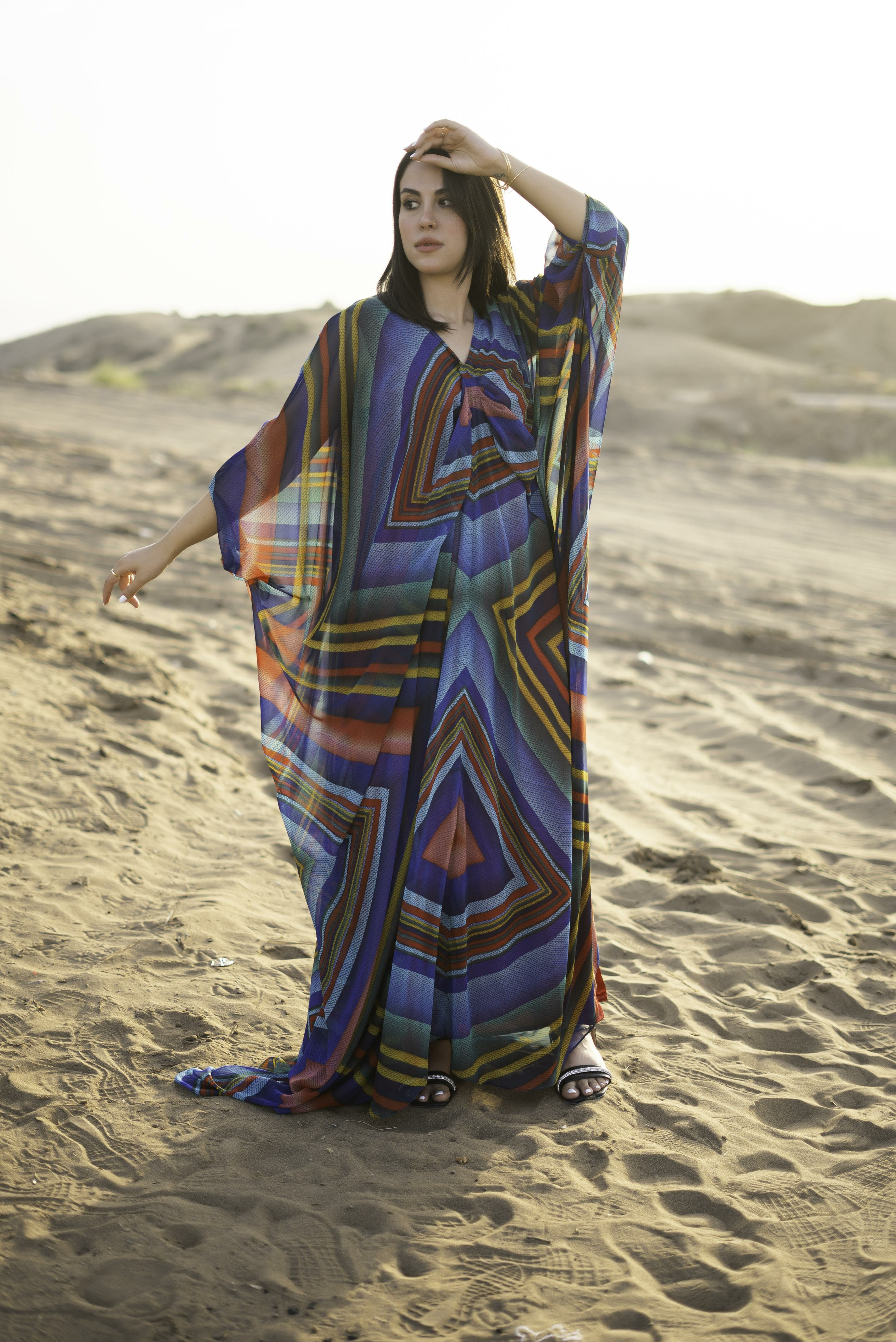 RAINBOW GEOMETRIC KAFTAN