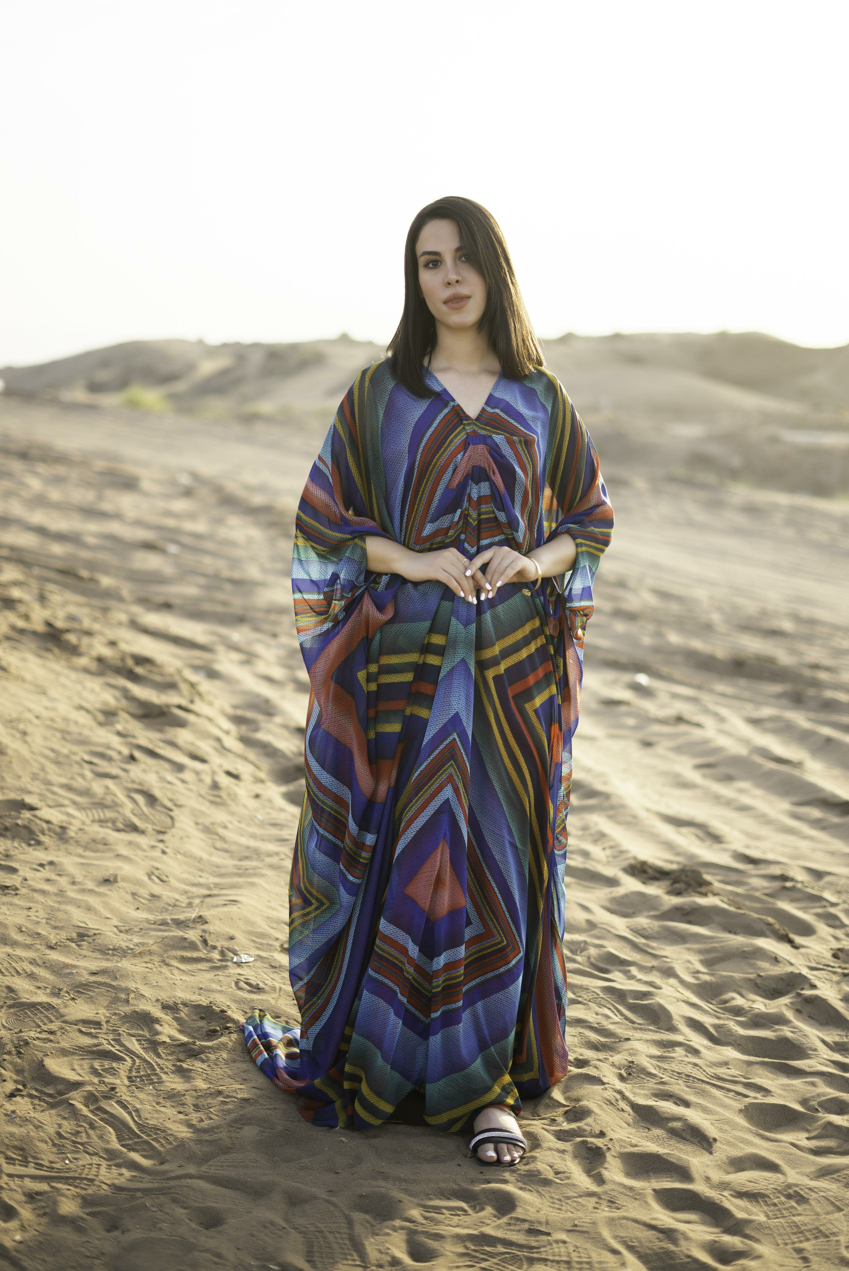 RAINBOW GEOMETRIC KAFTAN
