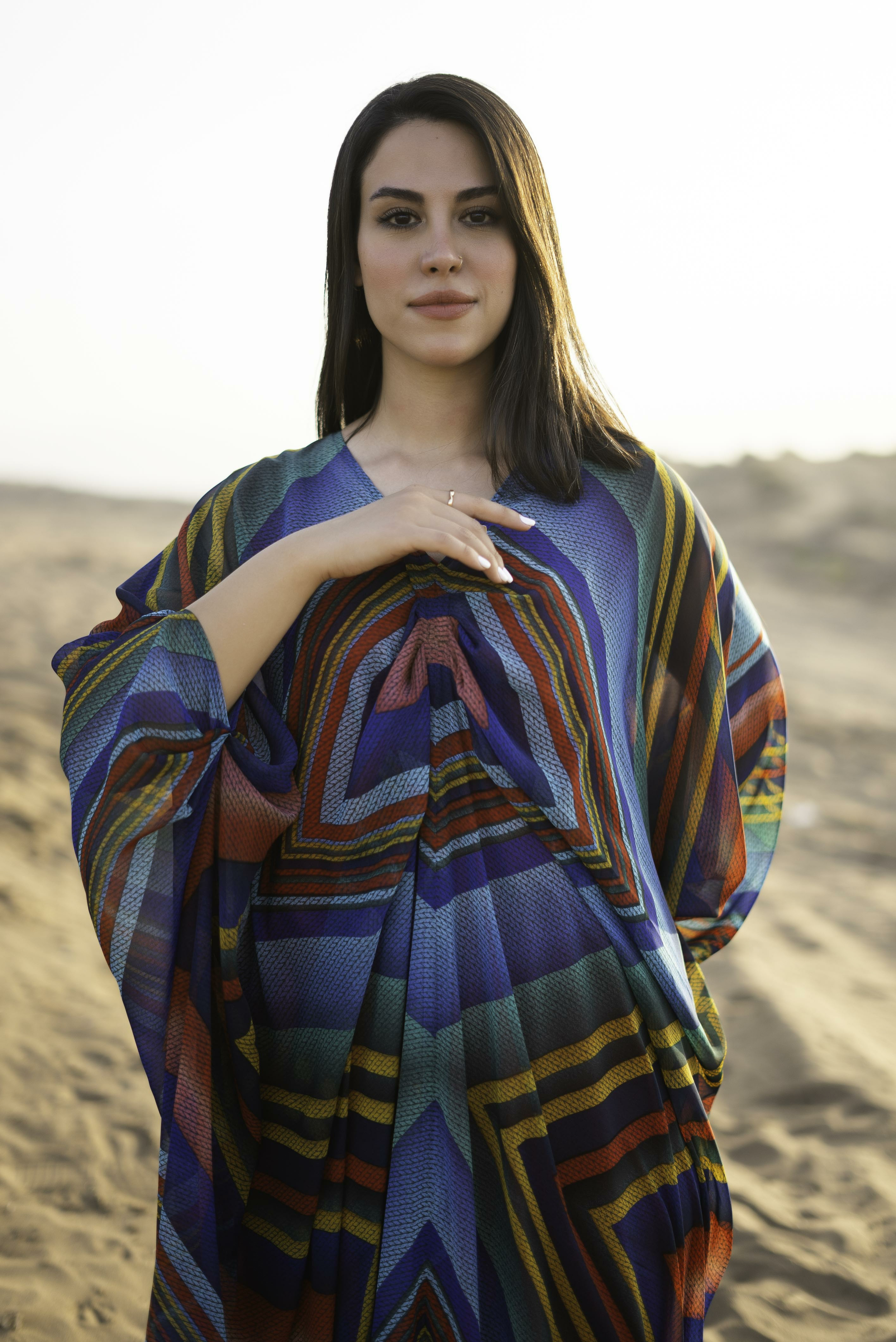 RAINBOW GEOMETRIC KAFTAN