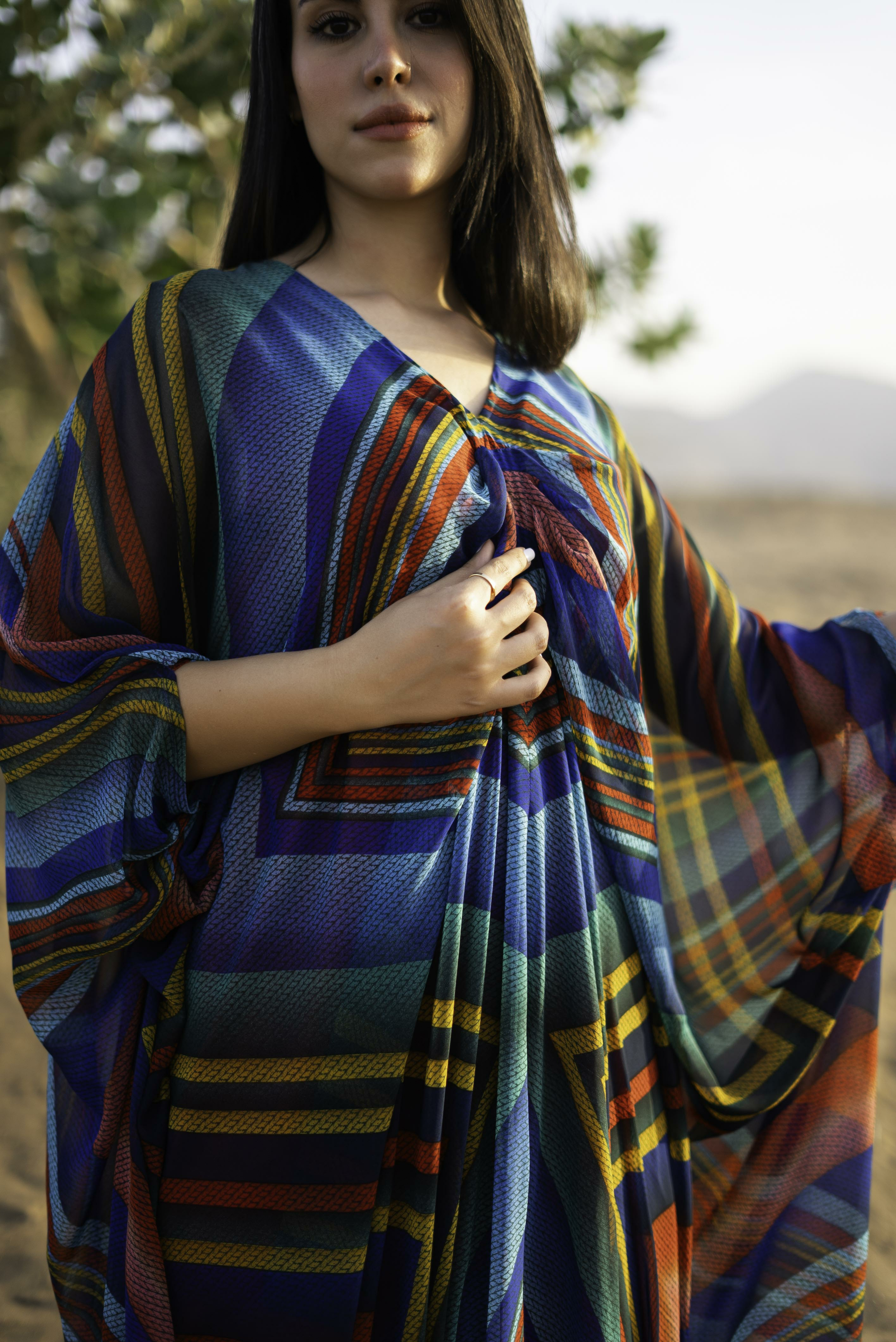 RAINBOW GEOMETRIC KAFTAN