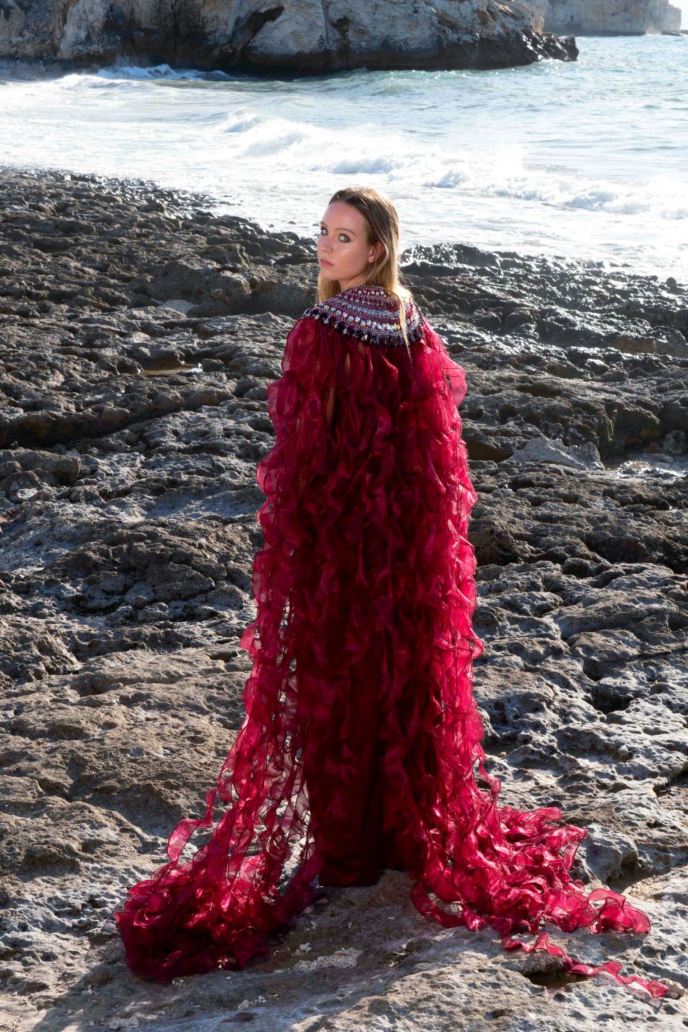 REGAL BLOOM CAPE GOWN