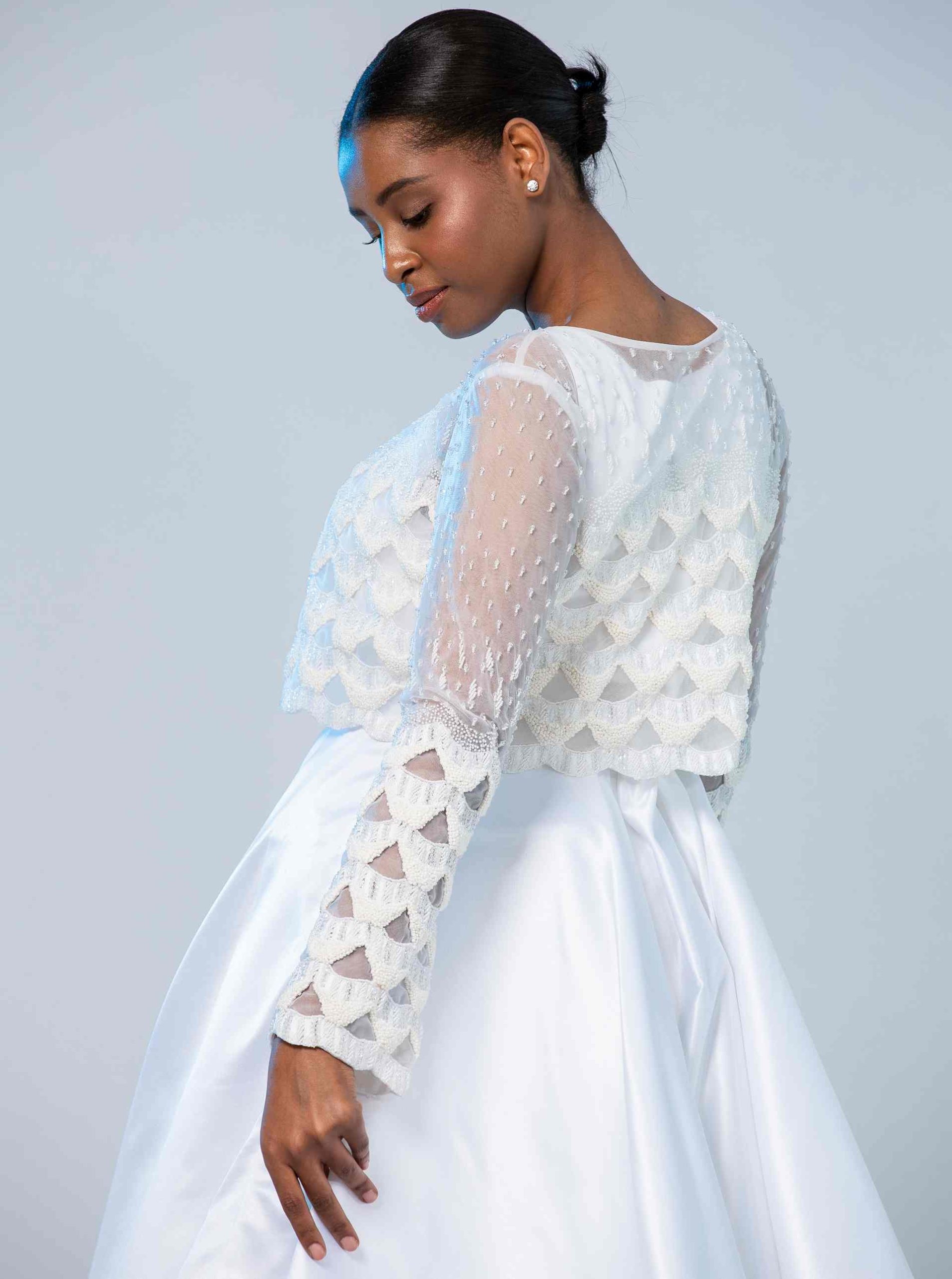 SCALLOPED LACE BALL GOWN