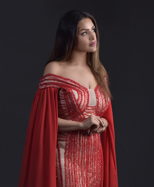 SCARLET REGAL CAPE GOWN