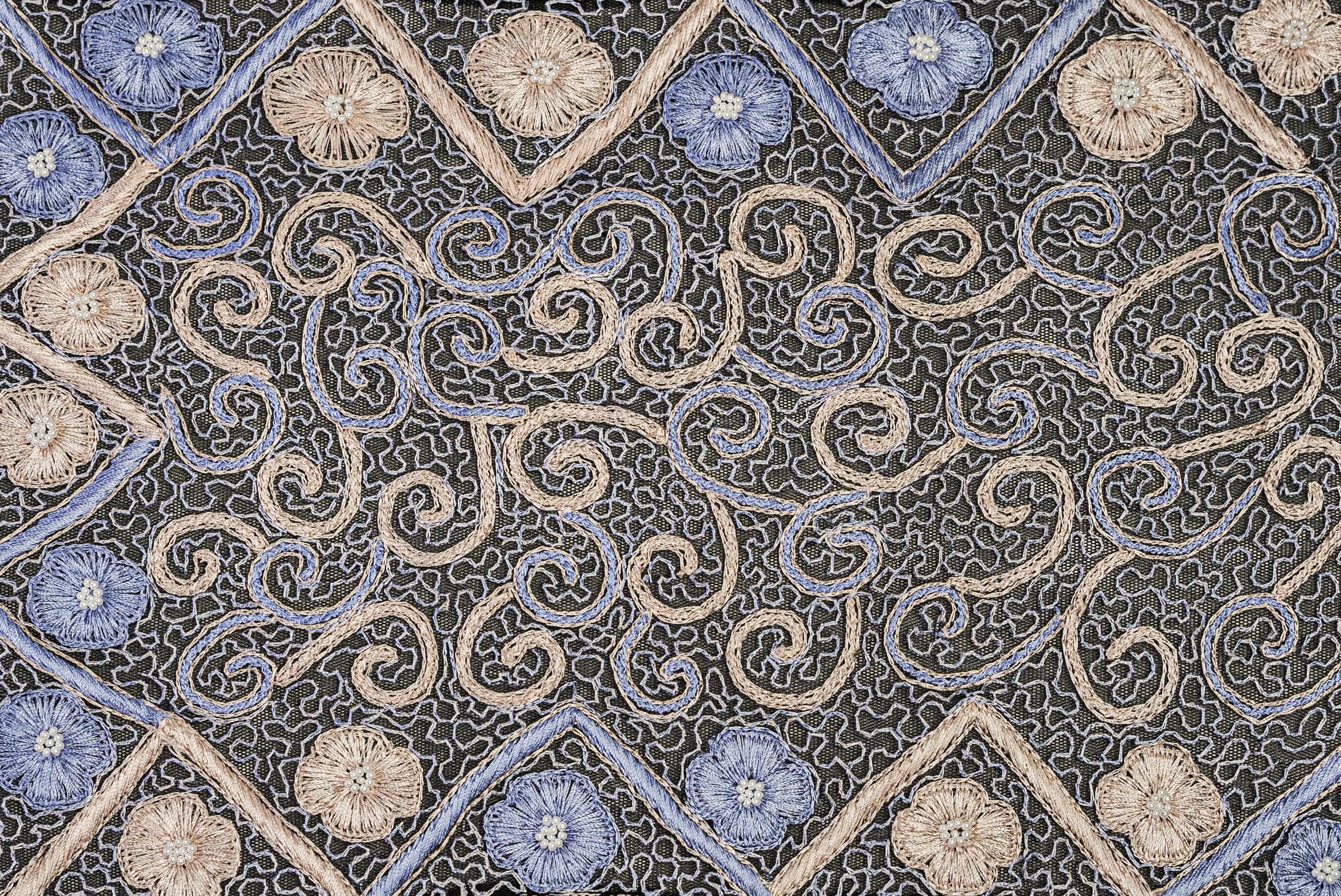 SWIRL BLOOM EMBROIDERED MESH