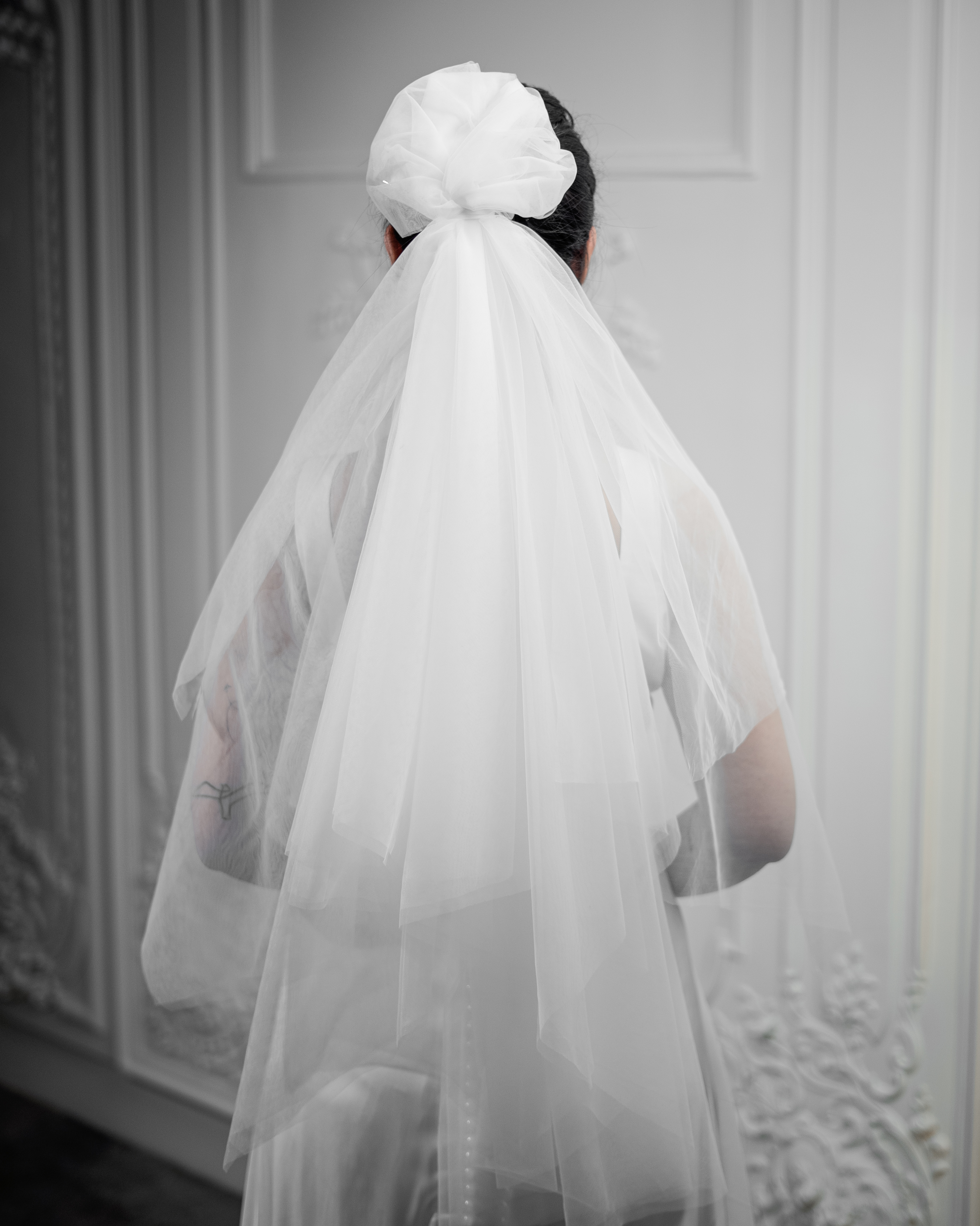 TULLE-BOW LAYERED VEIL
