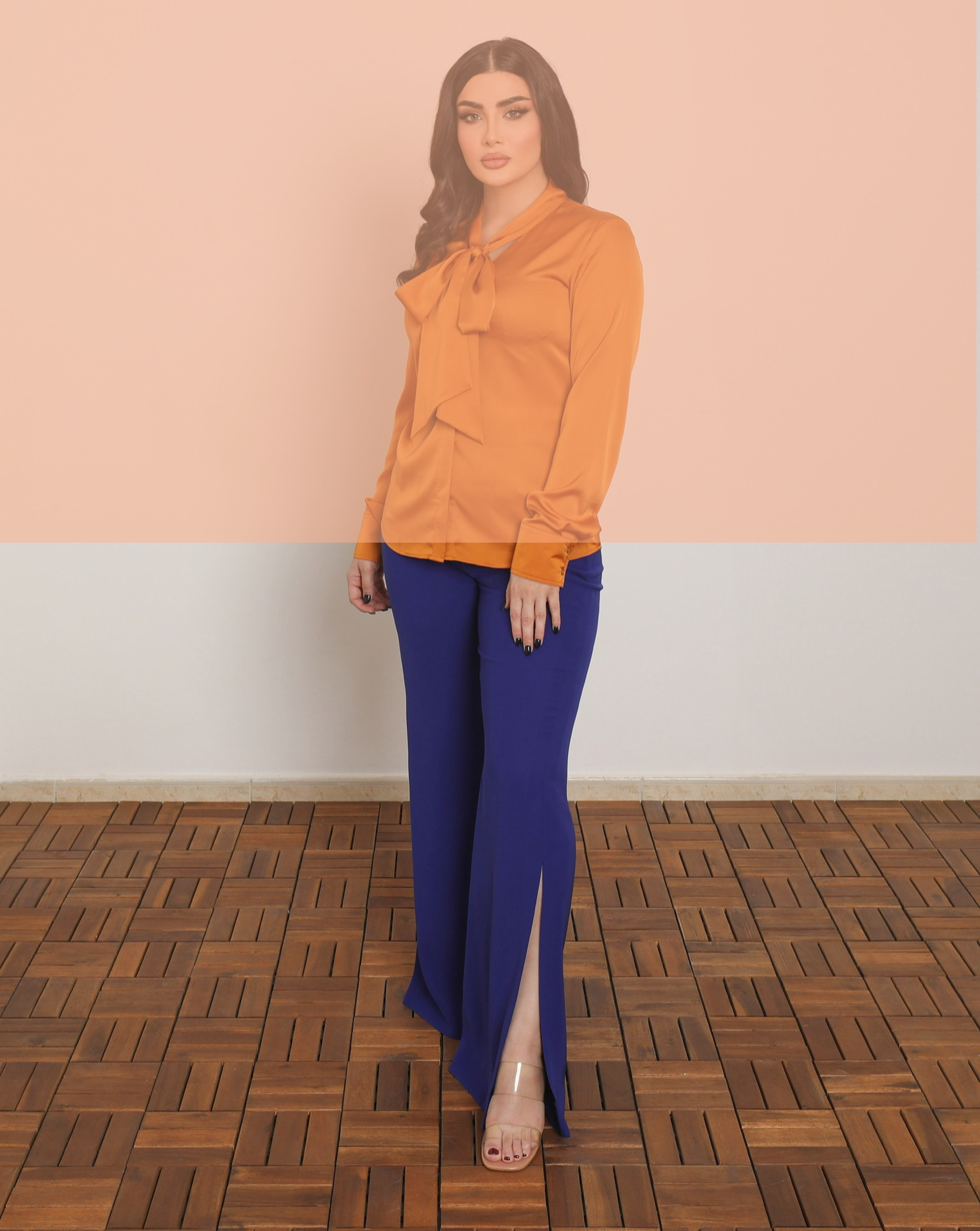 VIBRANT ROYAL BLUE FRONT-SLIT TROUSERS